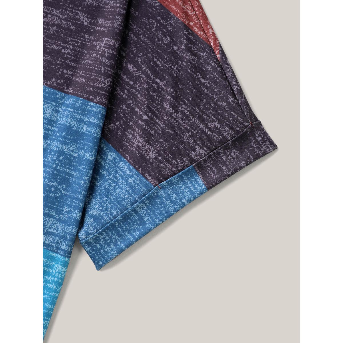 Plus Size Multi-Color Summer Stripes T-Shirt Multicolor Women Leisure Contrast V-neck Casual T-shirts BloomChic 30/6X Product Image