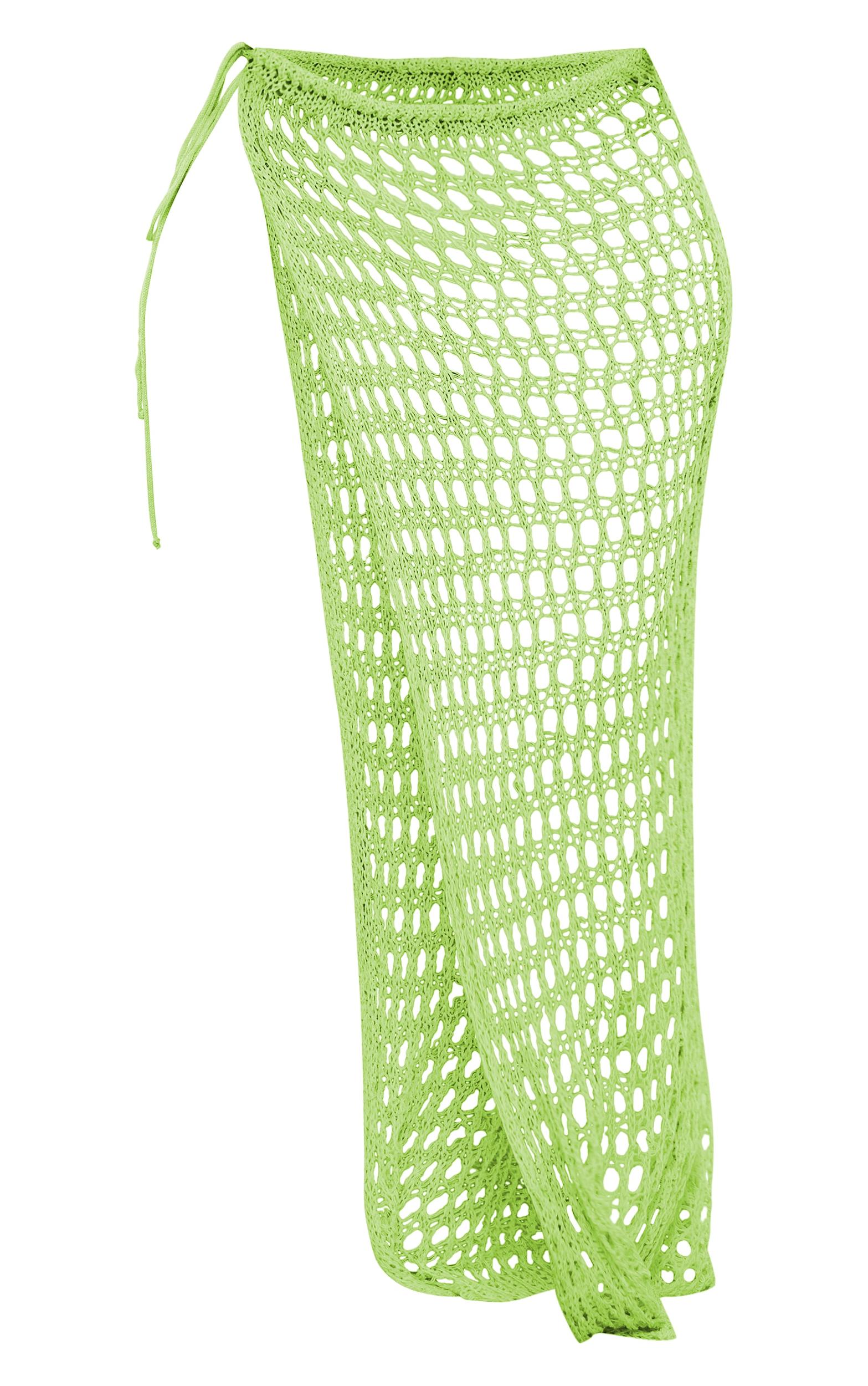 Shape Lime Knitted Low Rise Maxi Skirt Product Image