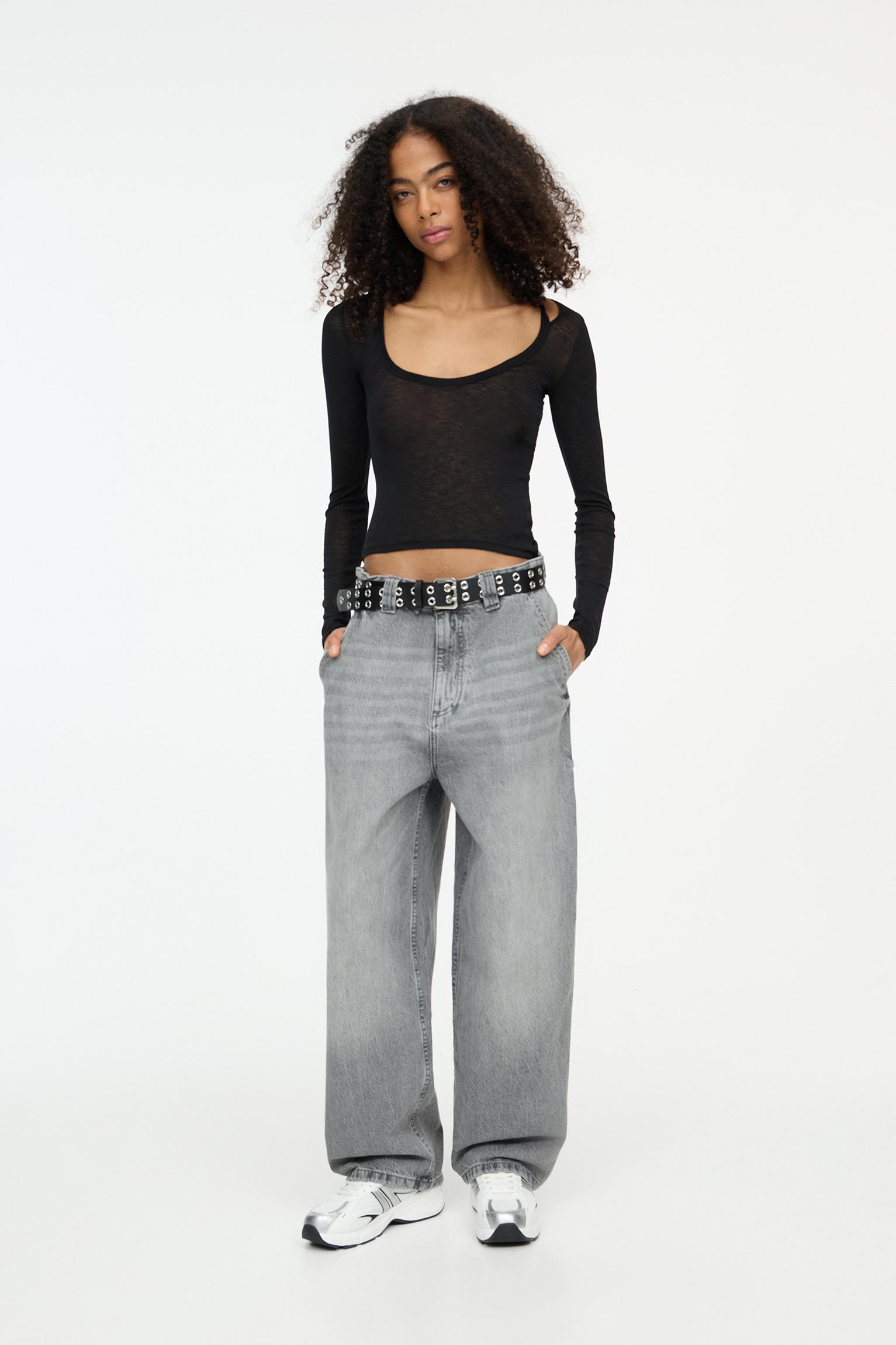 Double long sleeve strappy top Product Image