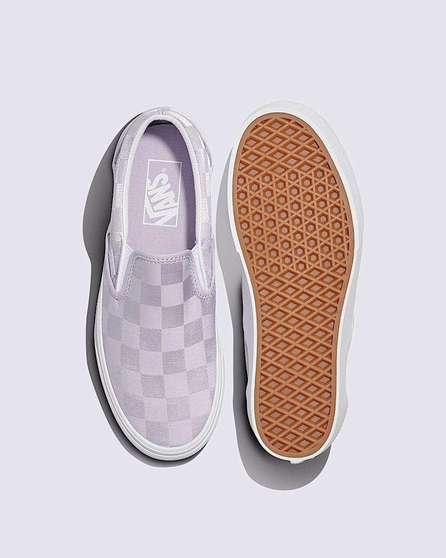 Classic Slip-On Stackform Checkerboard Shoe in Lilac Purple| Vans US Product Image