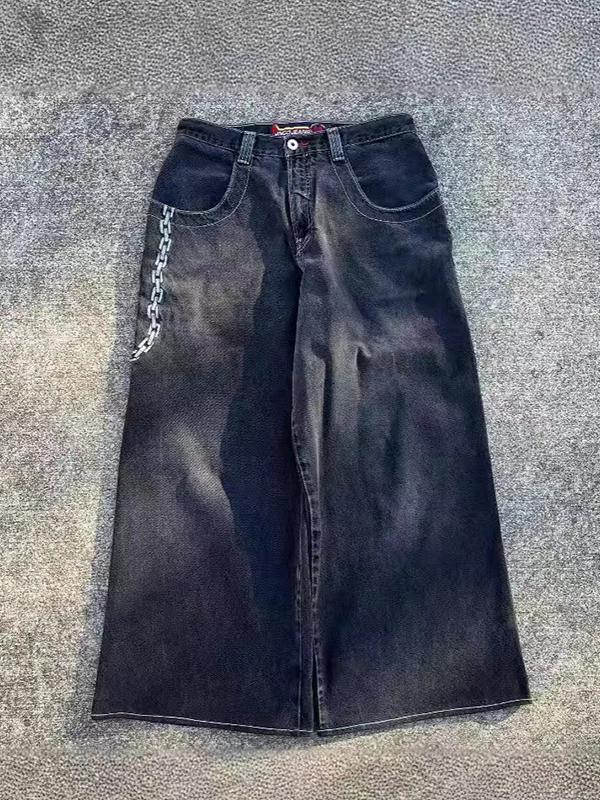 Retro Hip Hop Loose Boyfriend Jeans Product Image