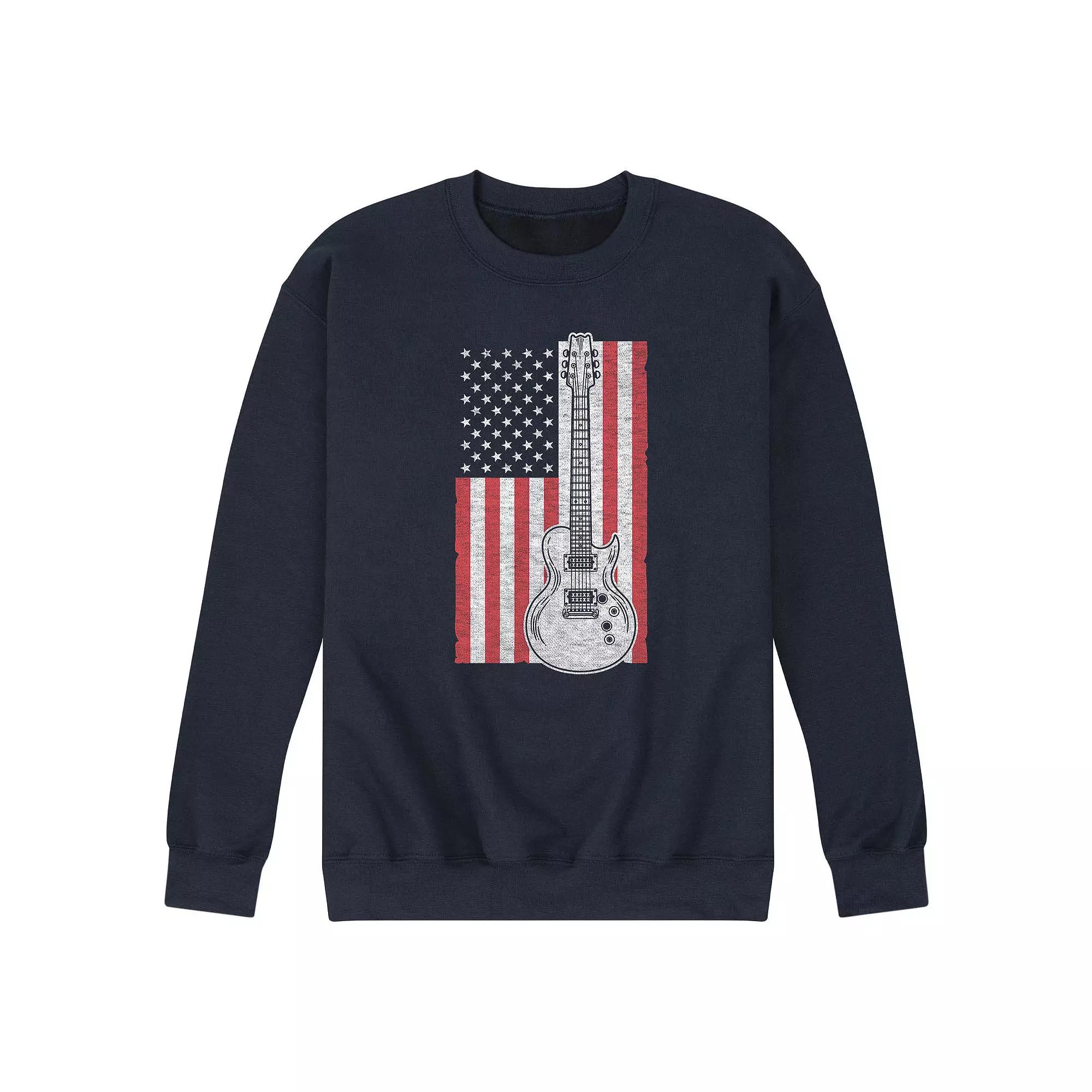 Men's USA Flag Guitar Graphic Fleece,  Product Image