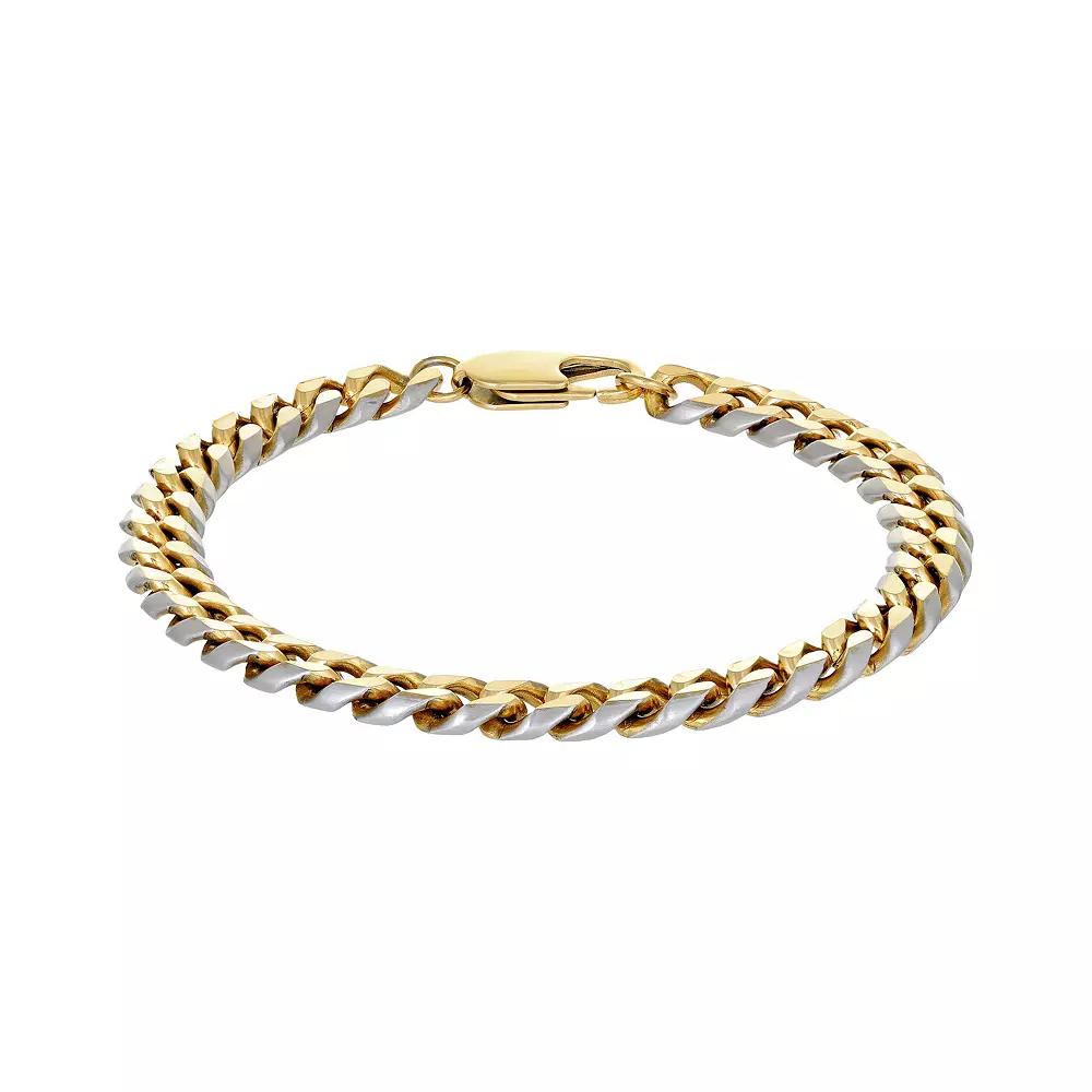LYNX Stainless Steel Curb Chain 8.5" Bracelet, Men's, Gold Tone Product Image
