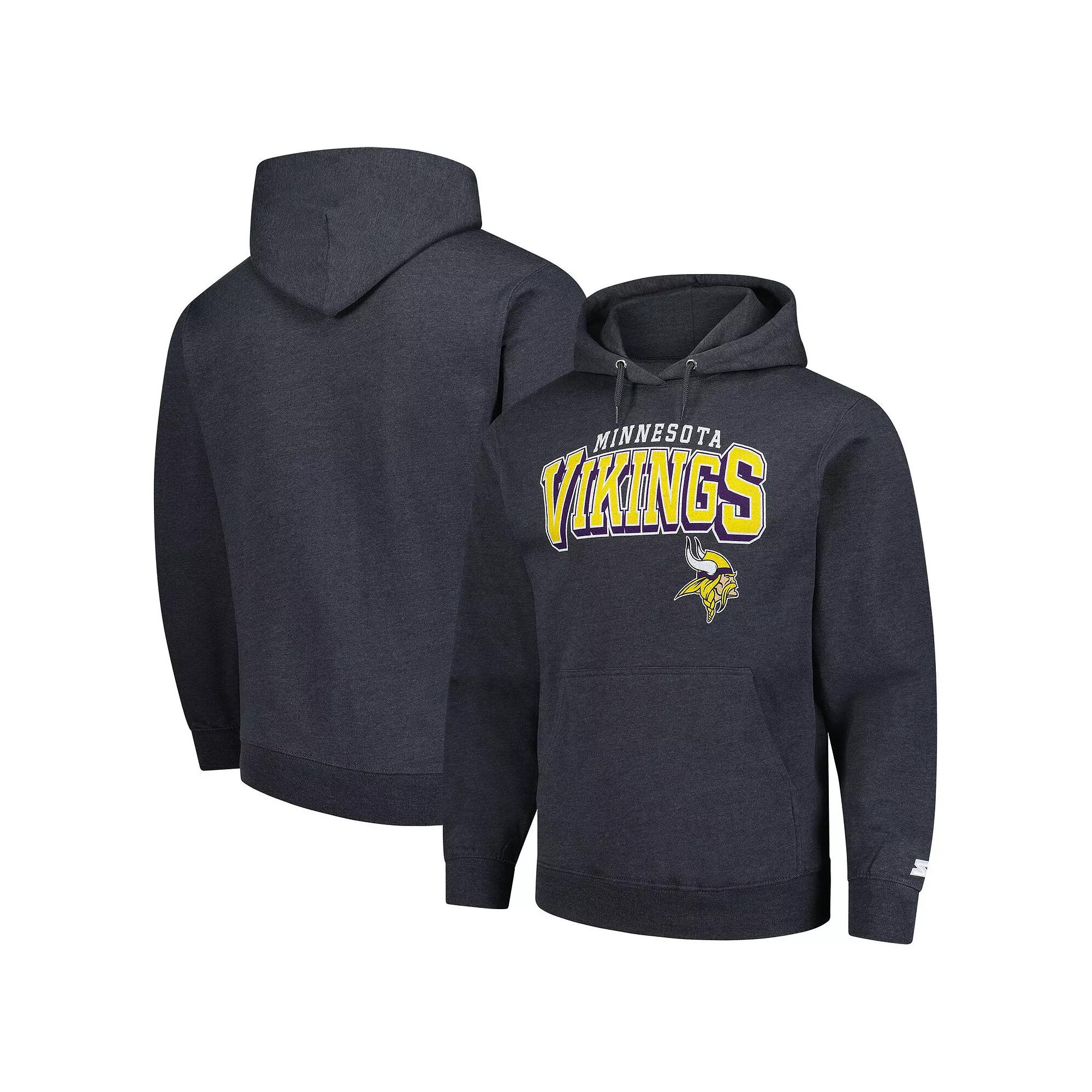 Men's Starter Charcoal Minnesota Vikings Vintage Pullover Hoodie,  Product Image