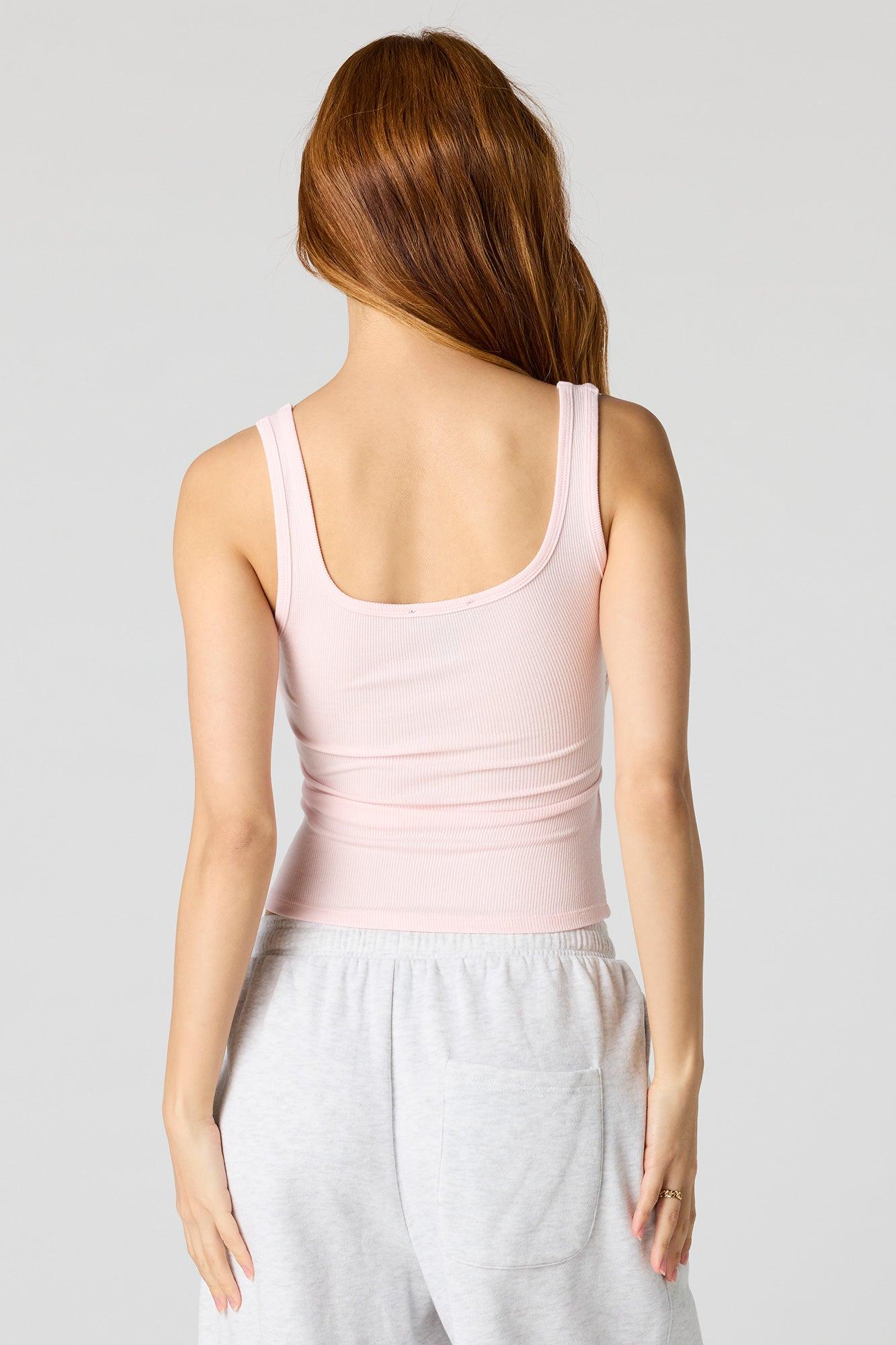 Braless Ribbed Square Neck Tank Female Product Image