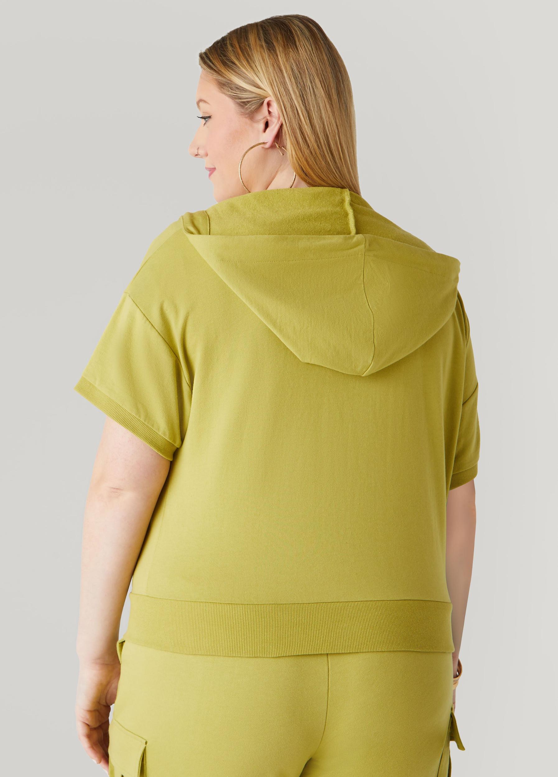 Plus Size Zip Front French Terry Hoodie Ashley Stewart Product Image