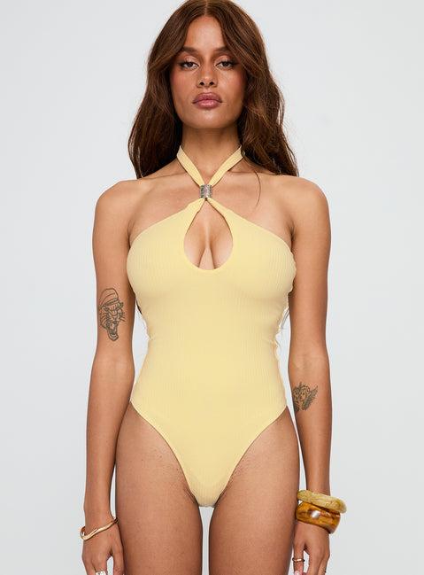 Dulce Vita Hardware Detail Bodysuit Lemon Product Image