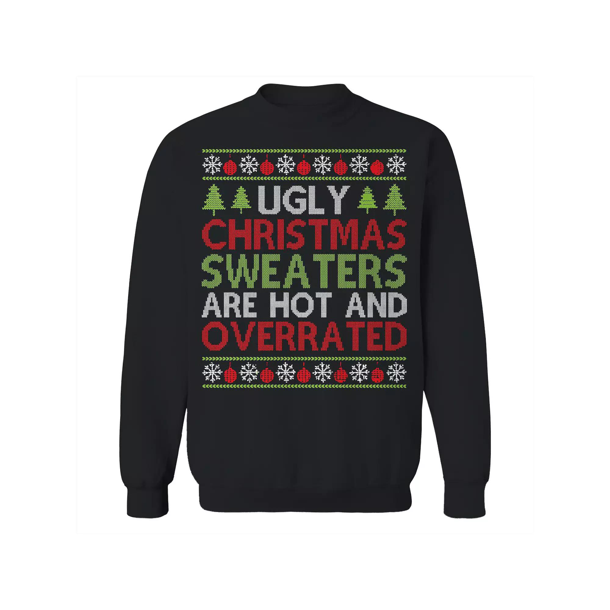 Men's Ugly Christmas Sweaters Overrated Graphic Sweatshirt, Adult Unisex,  Product Image