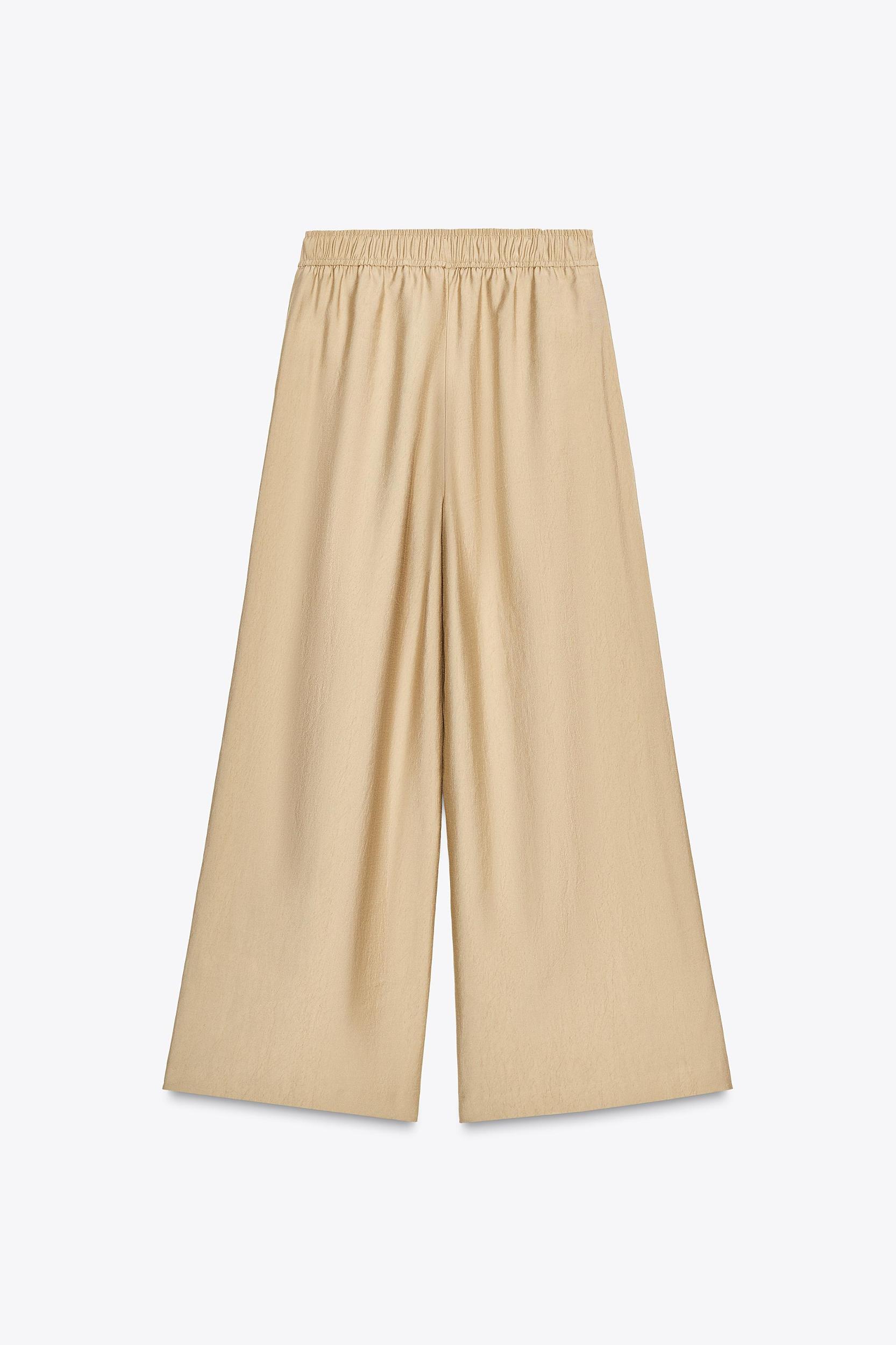 ELASTIC WAIST WIDE LEG PANTS Product Image