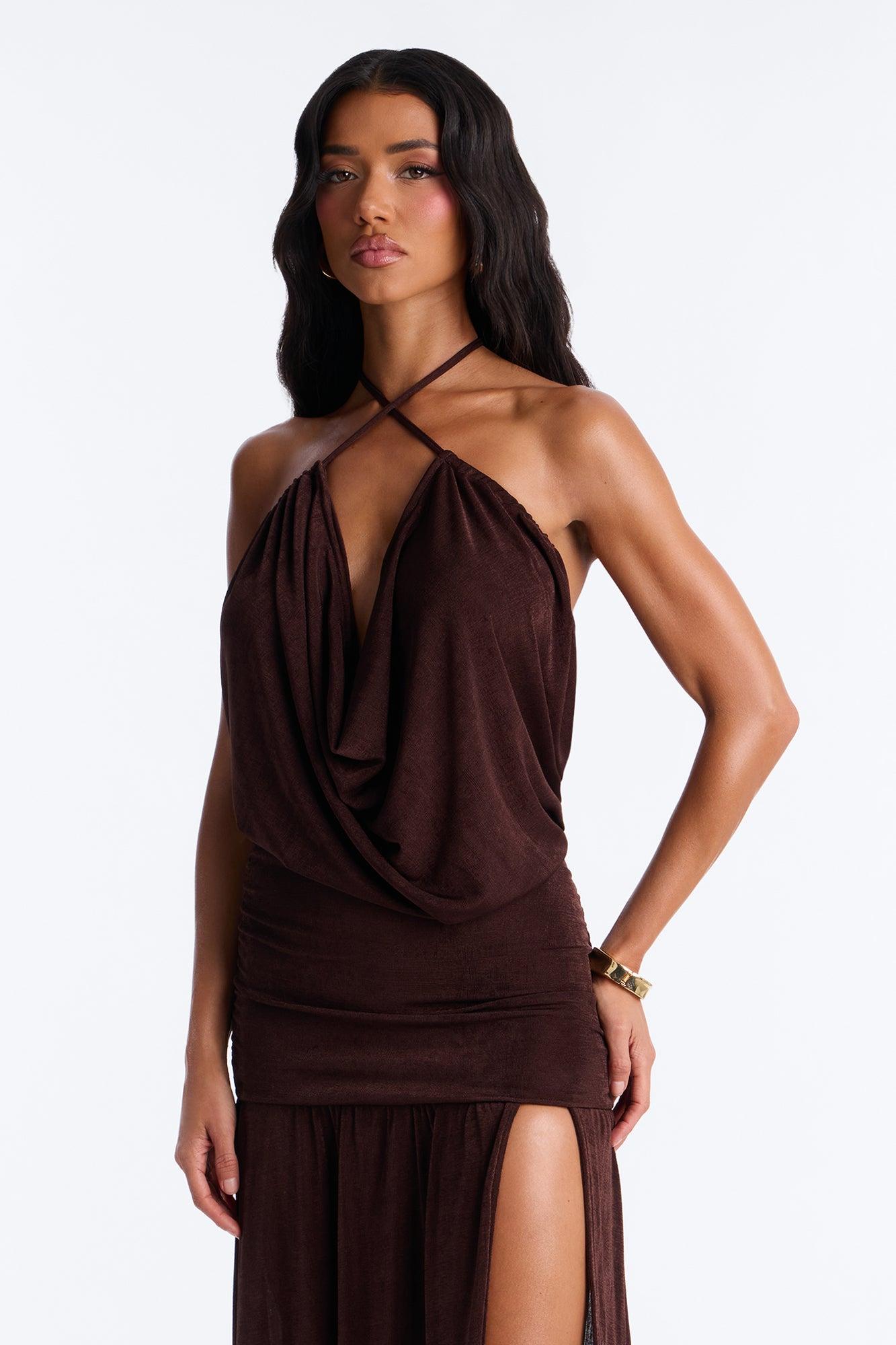 Main Character Maxi Dress - Chocolate Female Product Image