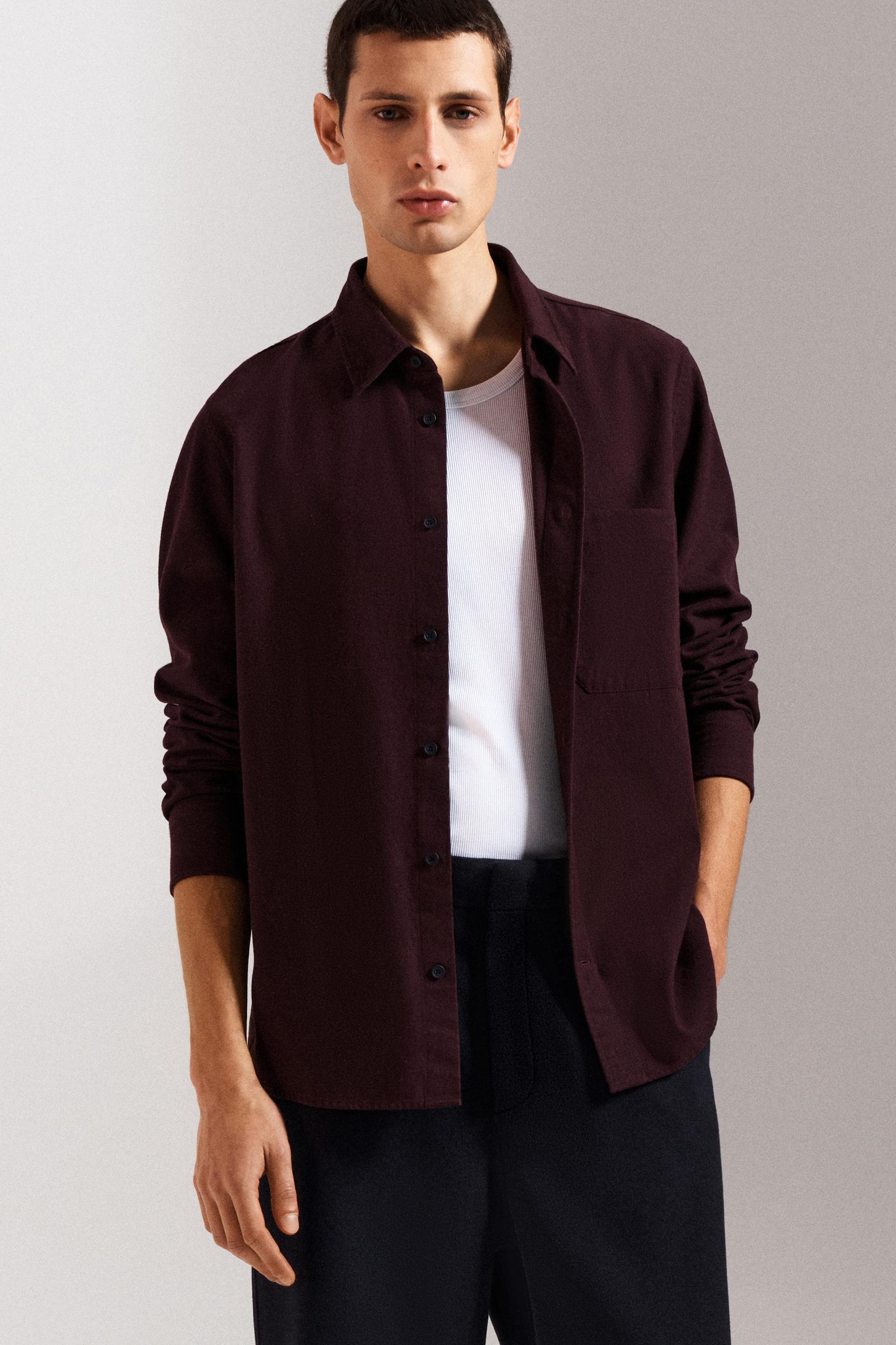 RELAXED BRUSHED COTTON-BLEND SHIRT Product Image