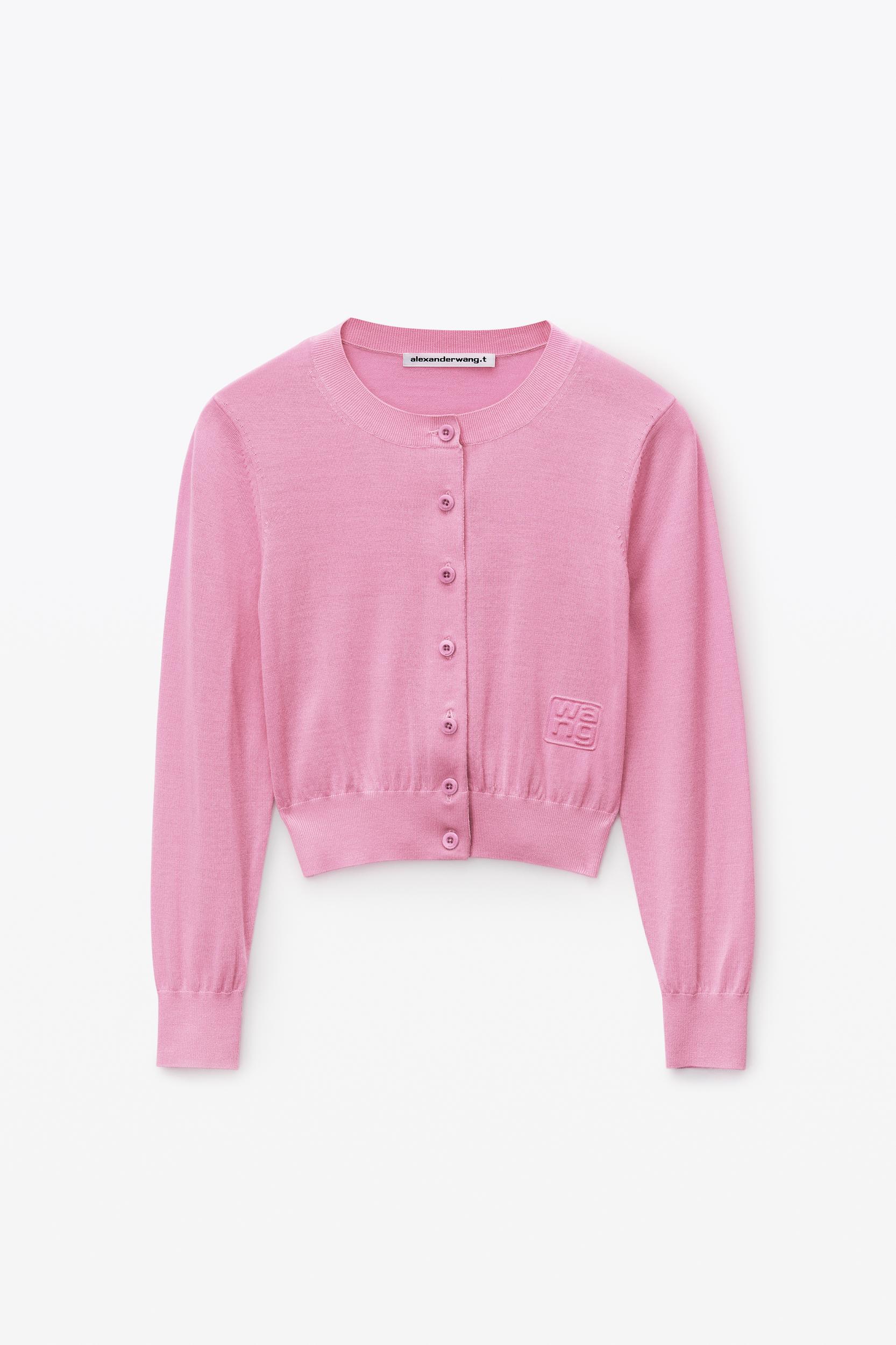 Logo Cropped Cardi In Superfine Merino Product Image