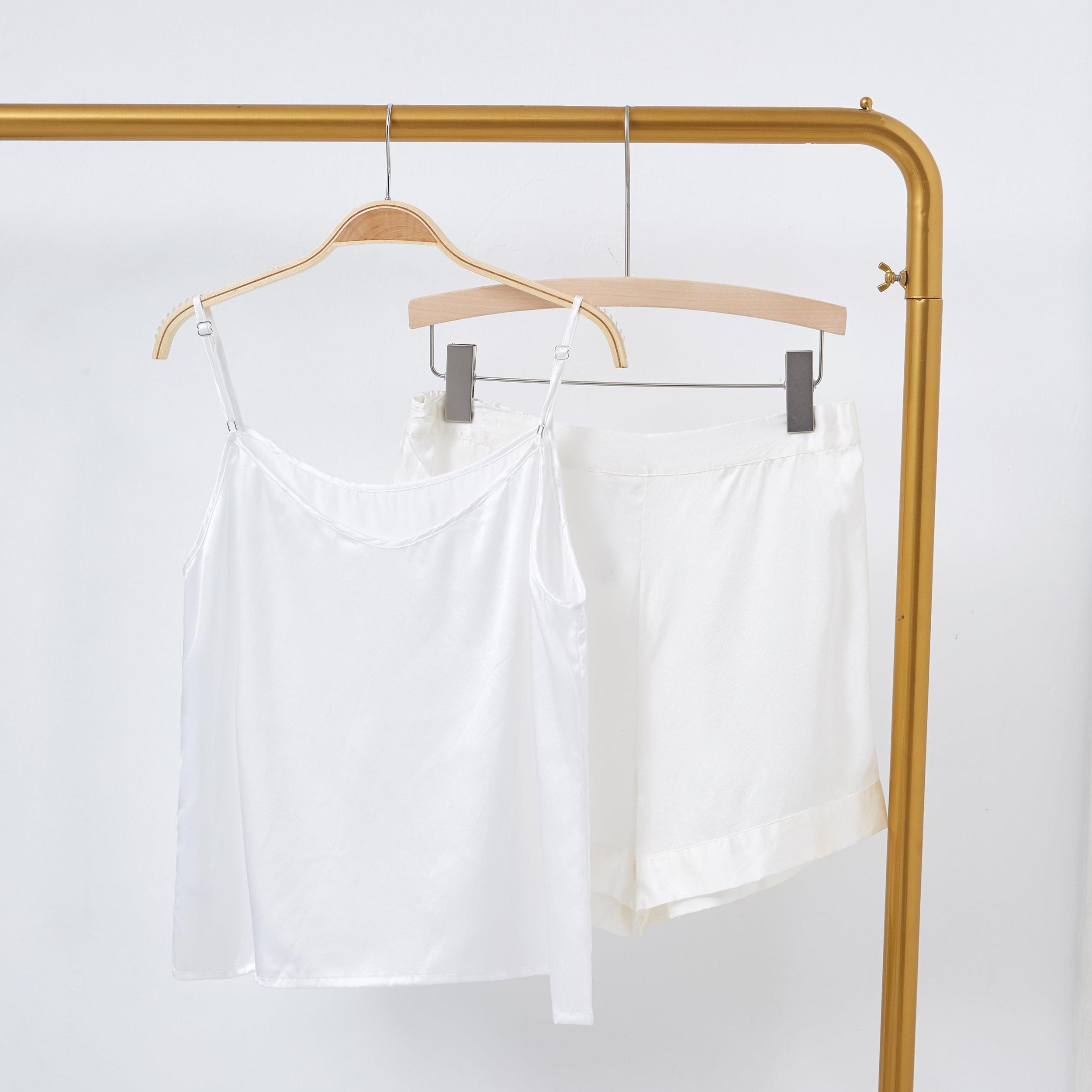 Pearl White Pure Mulberry Silk Camisole with Adjustable Straps | Relaxed Fit | 19 Momme | Soar Collection Product Image