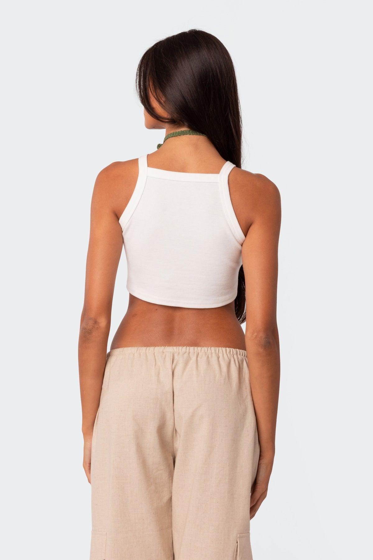 Square Neck Cropped Tank Top Product Image
