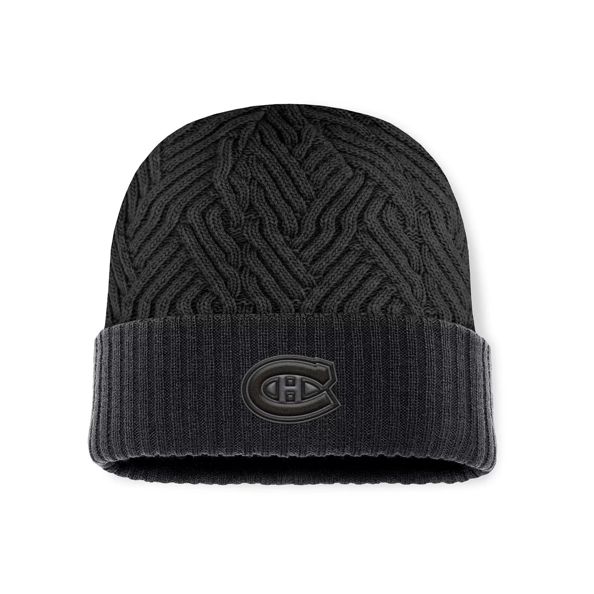 Men's Fanatics Black Montreal Canadiens Authentic Pro Road Cuffed Knit Hat, Cnd Black Product Image