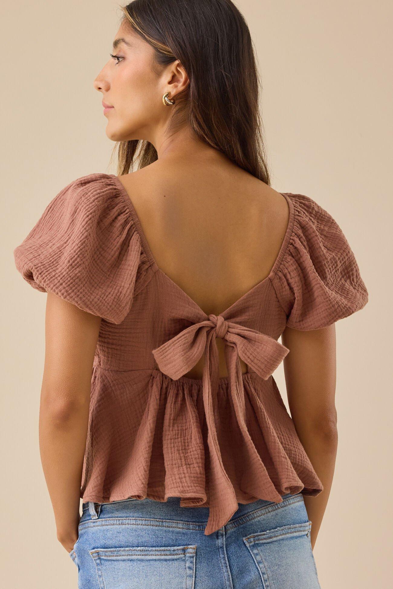 Nia Tie Back Babydoll Top Product Image