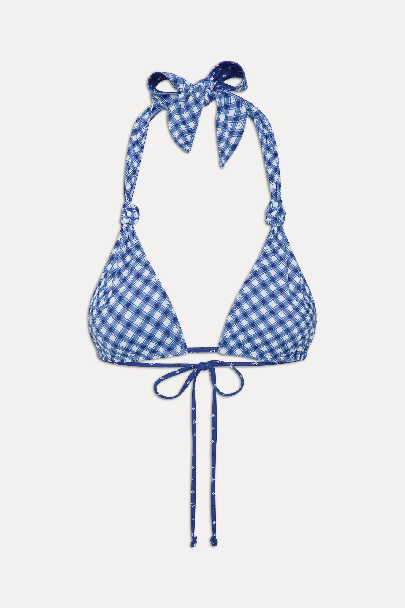 Kealy Reversible Halter Bikini Top - Starry Gingham Product Image