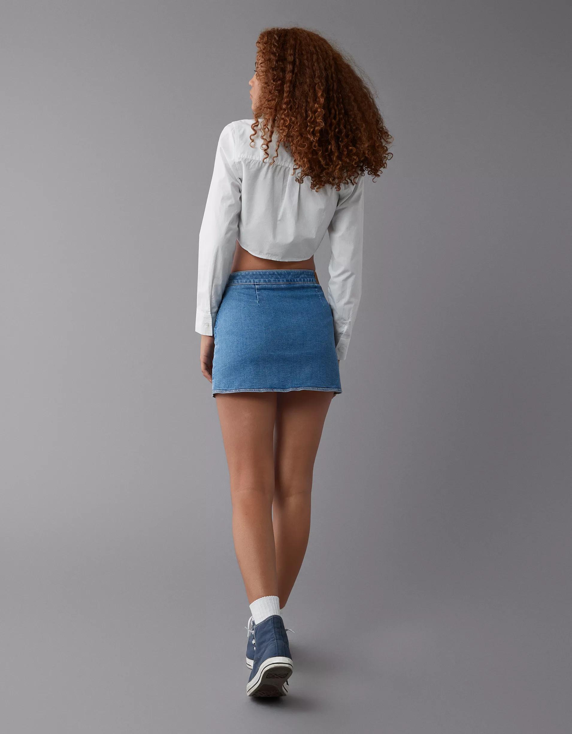 AE Next Level High-Waisted Denim Skort Product Image