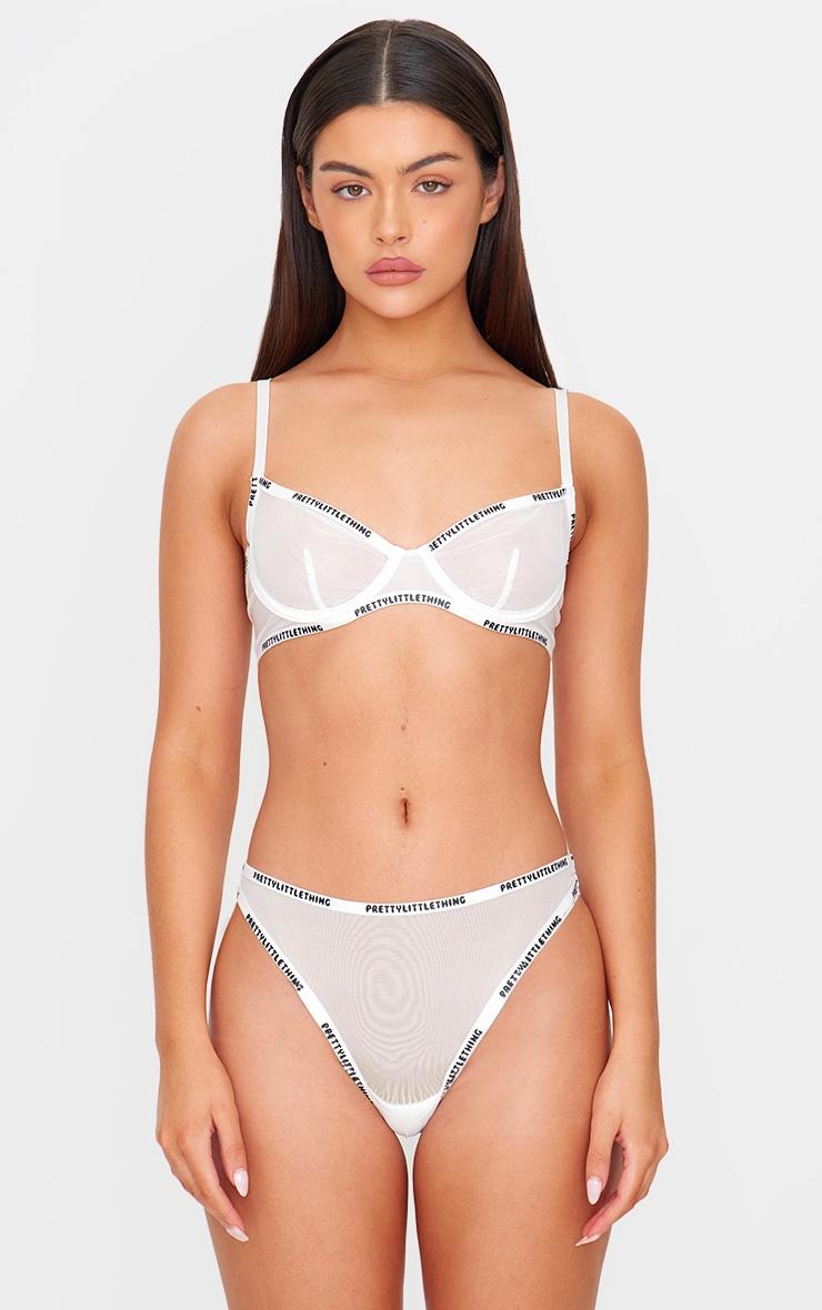 PRETTYLITTLETHING White Mesh Panties Product Image