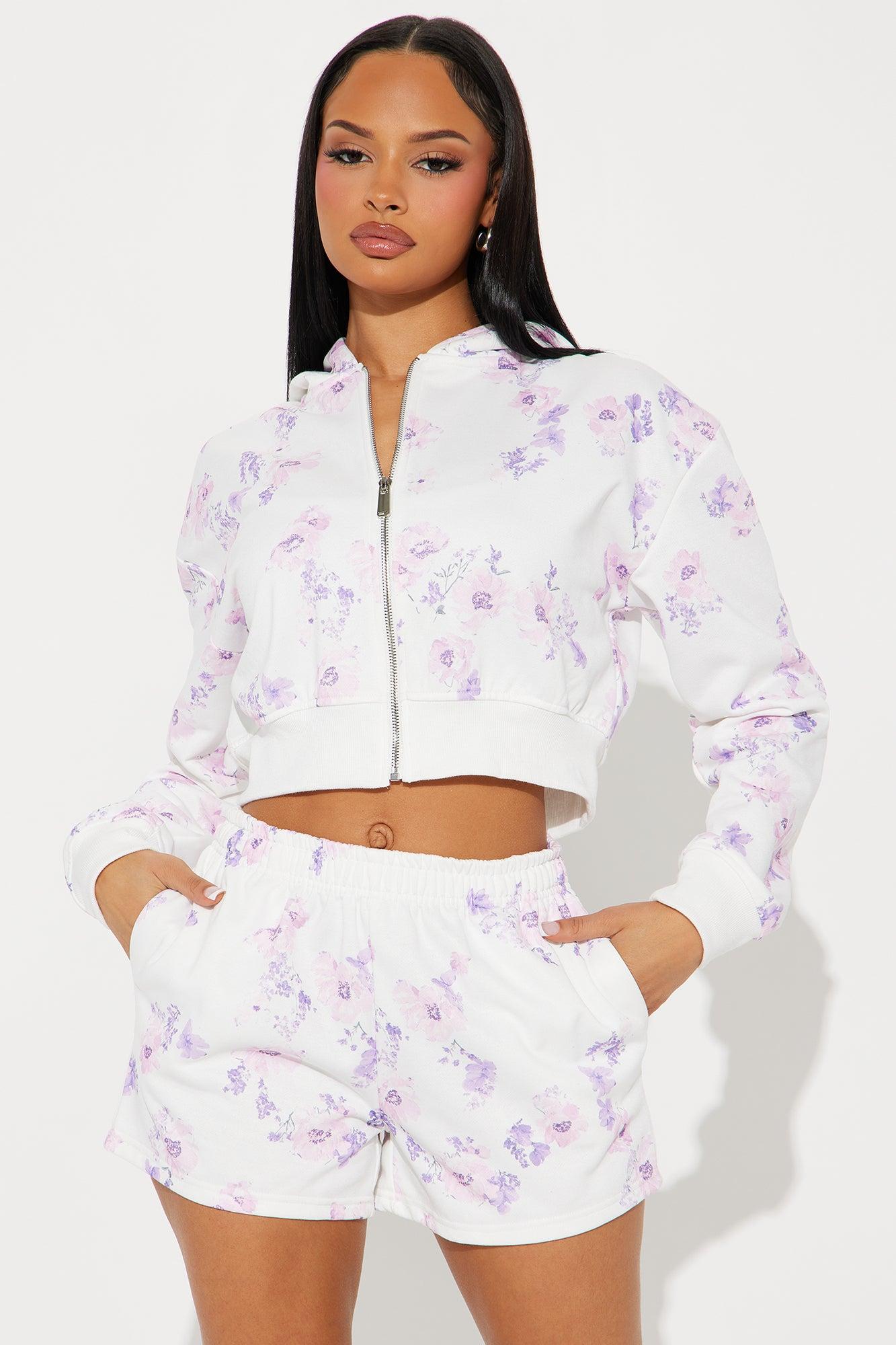 Farrah Floral Short Set Set - Lavender/combo Product Image
