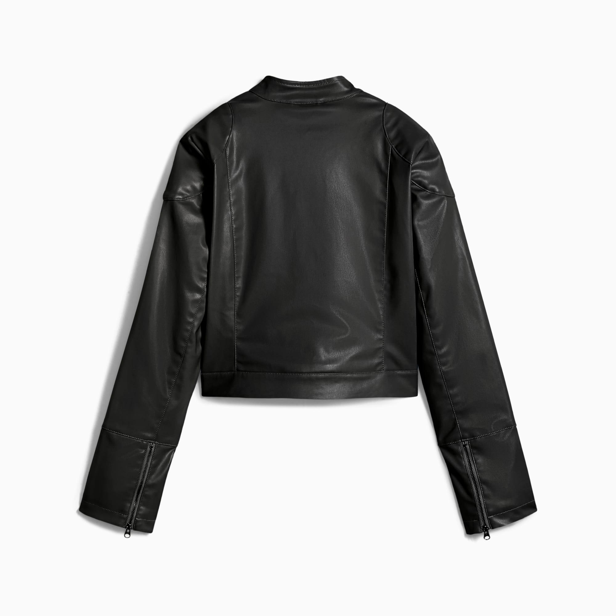 Pleather Racer Jacket Women Product Image