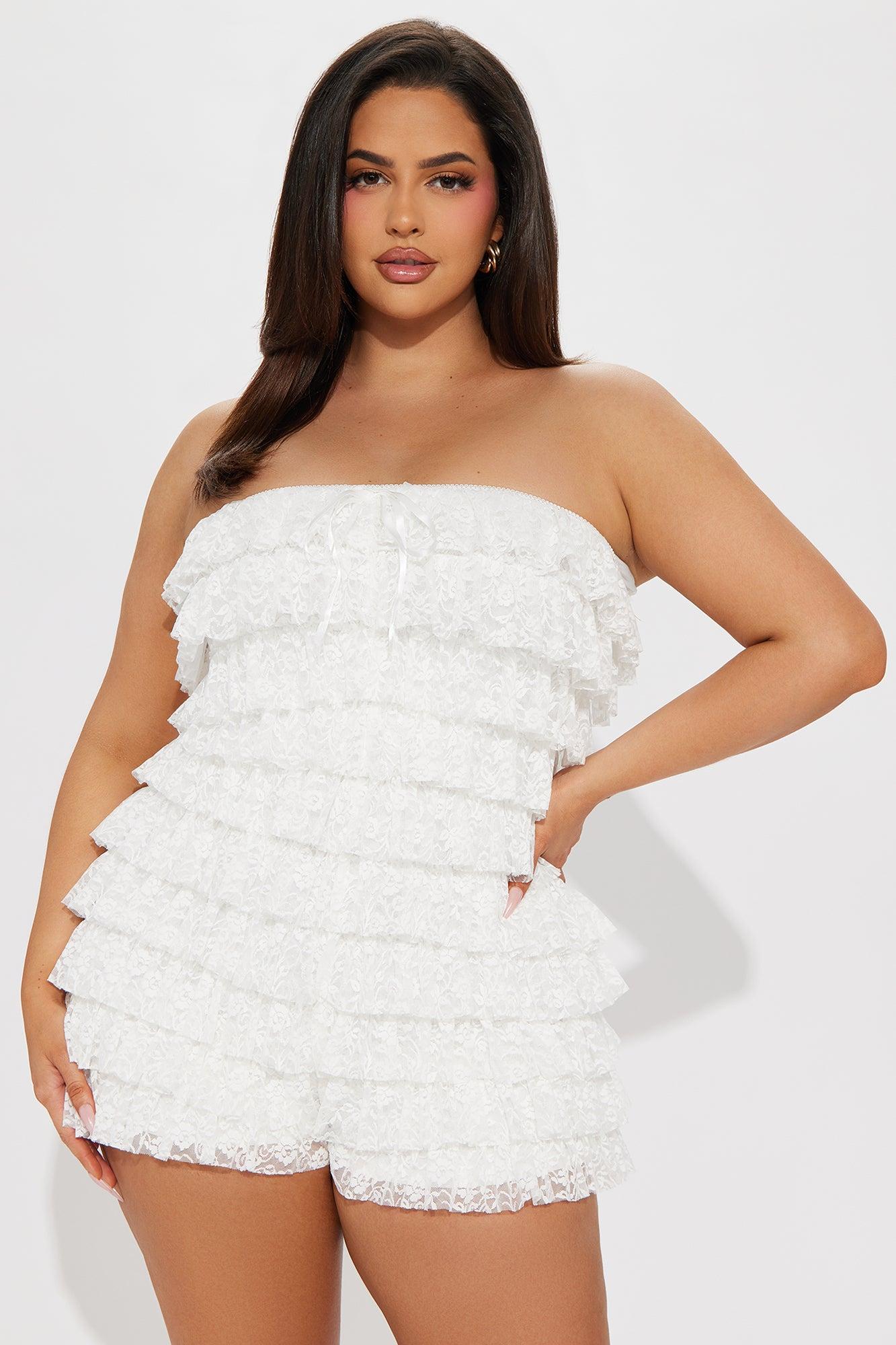 Coquette Cutie Lace Romper - White Product Image