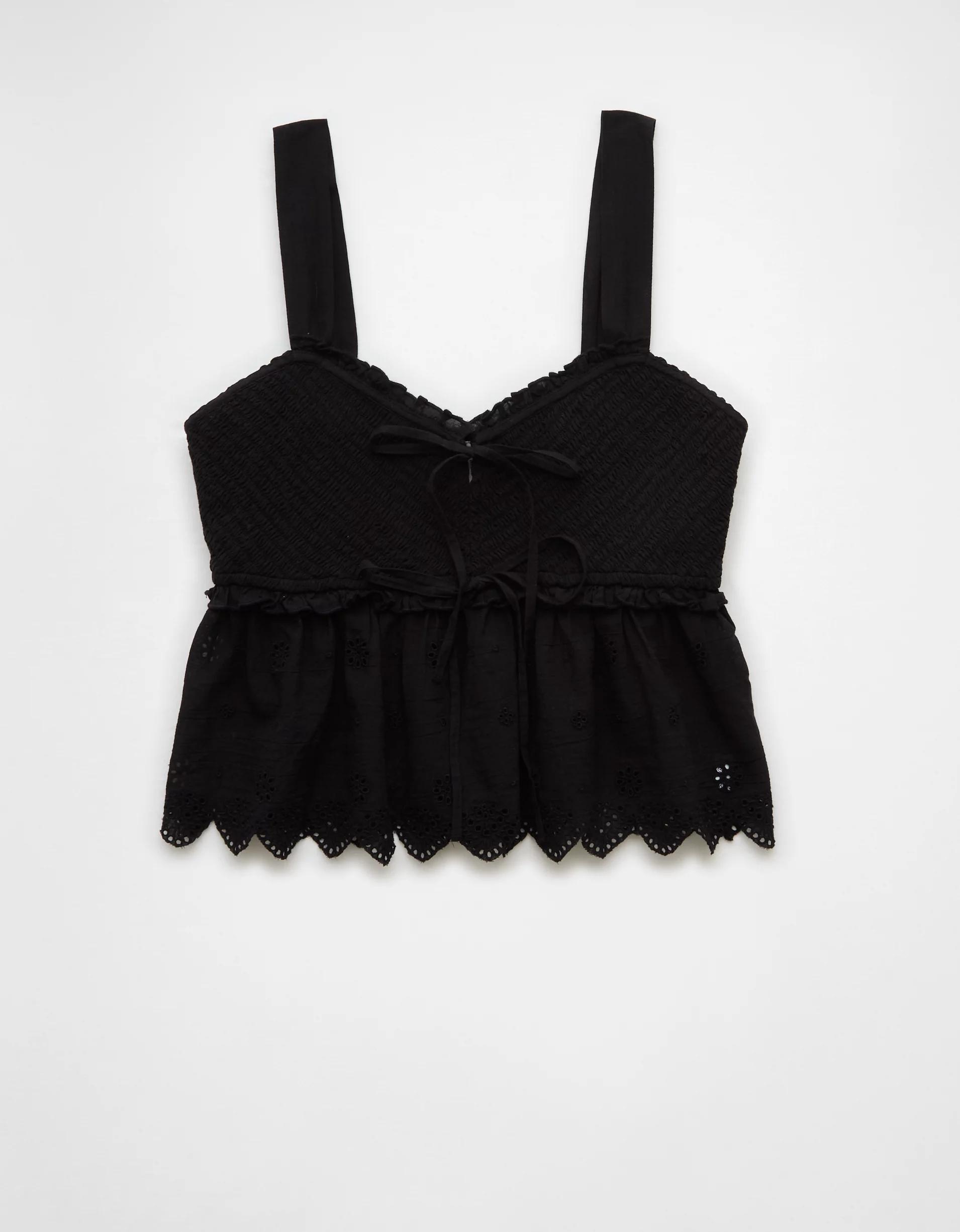 AE Smocked Babydoll Shirt Product Image