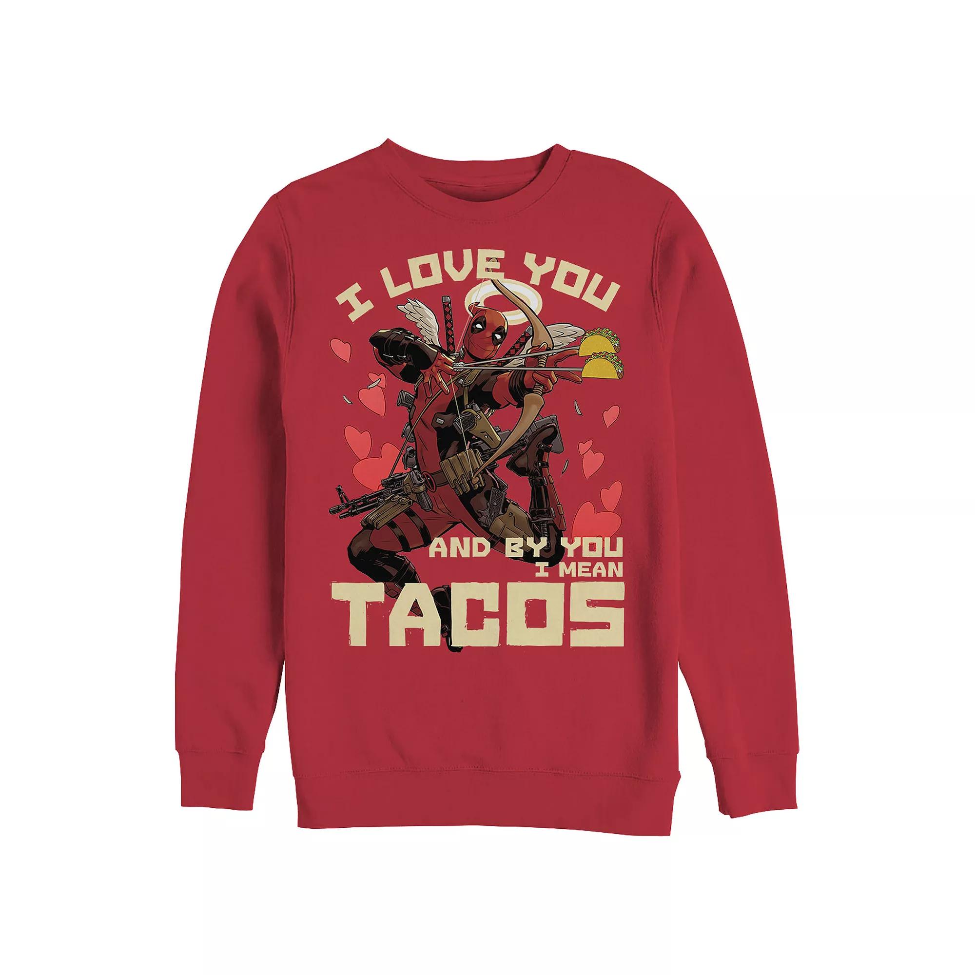 Disney's Deadpool I Love Tacos Men's Graphic Fleece, Size: Medium, Red Product Image