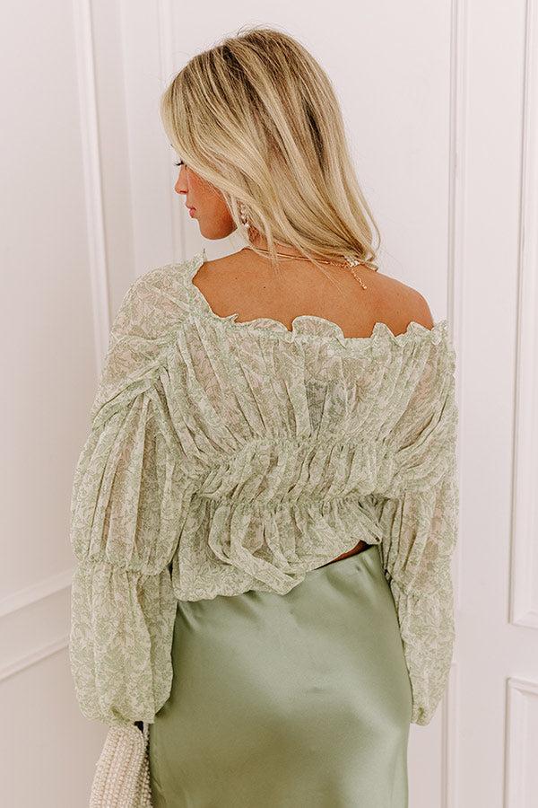 Romantically Inclined Floral Top in Sage Product Image