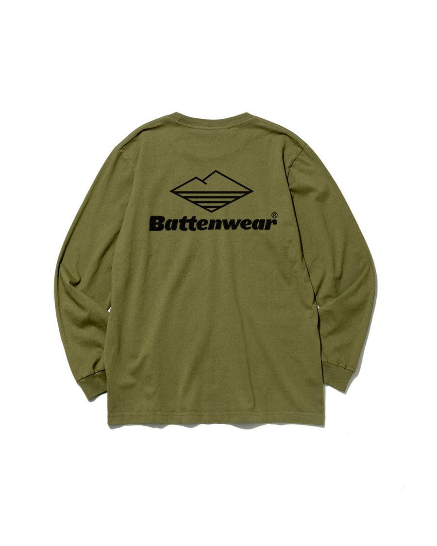 Team L/S Pocket Tee / Olive x Black Product Image