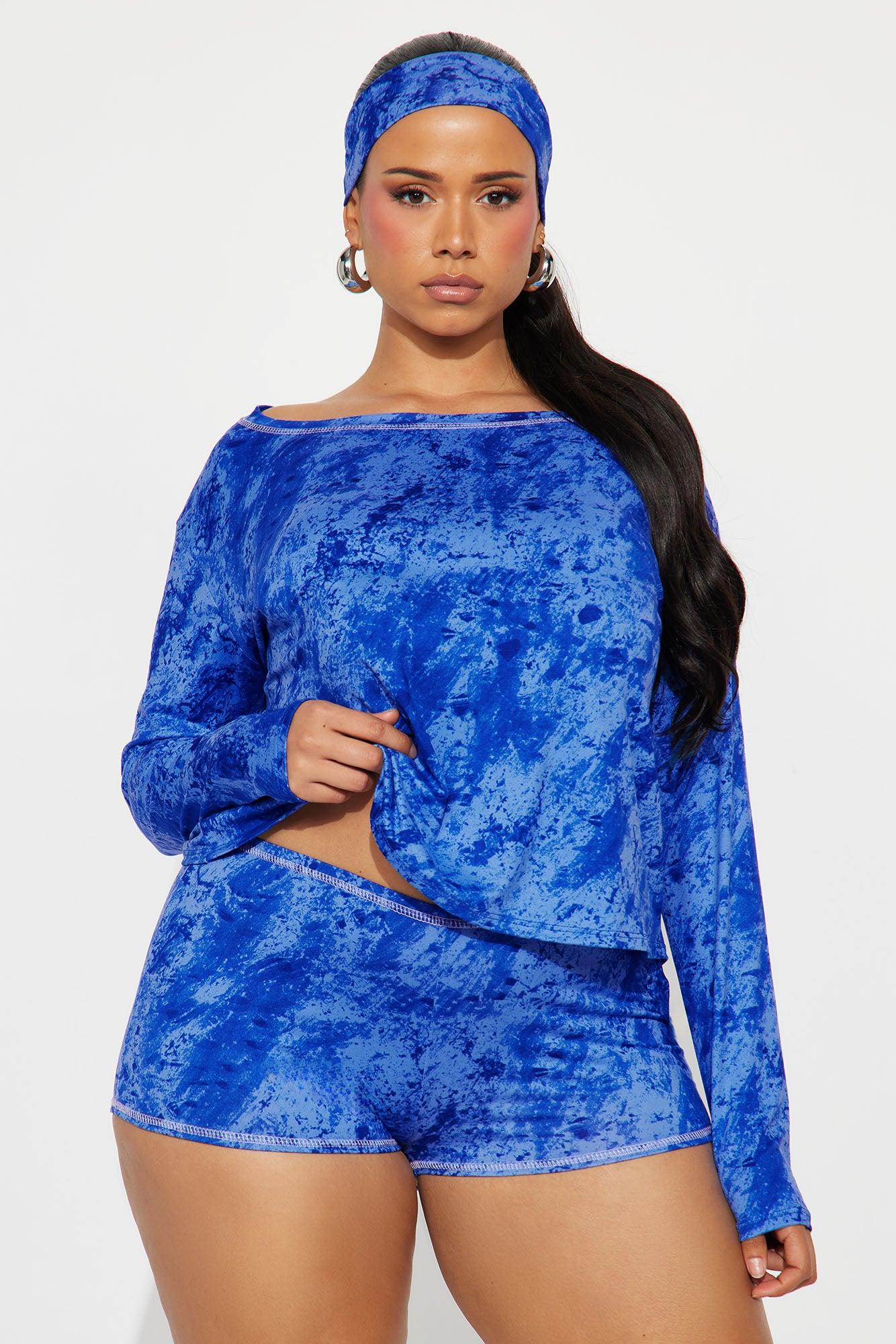 Viori 3 Piece Printed Short Set - Royal Female Product Image