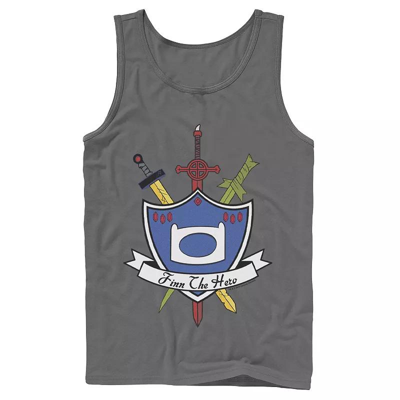 Men's Cartoon Network Adventure Time Finn the Hero Sword and Shield Banner Tank Top,  Product Image