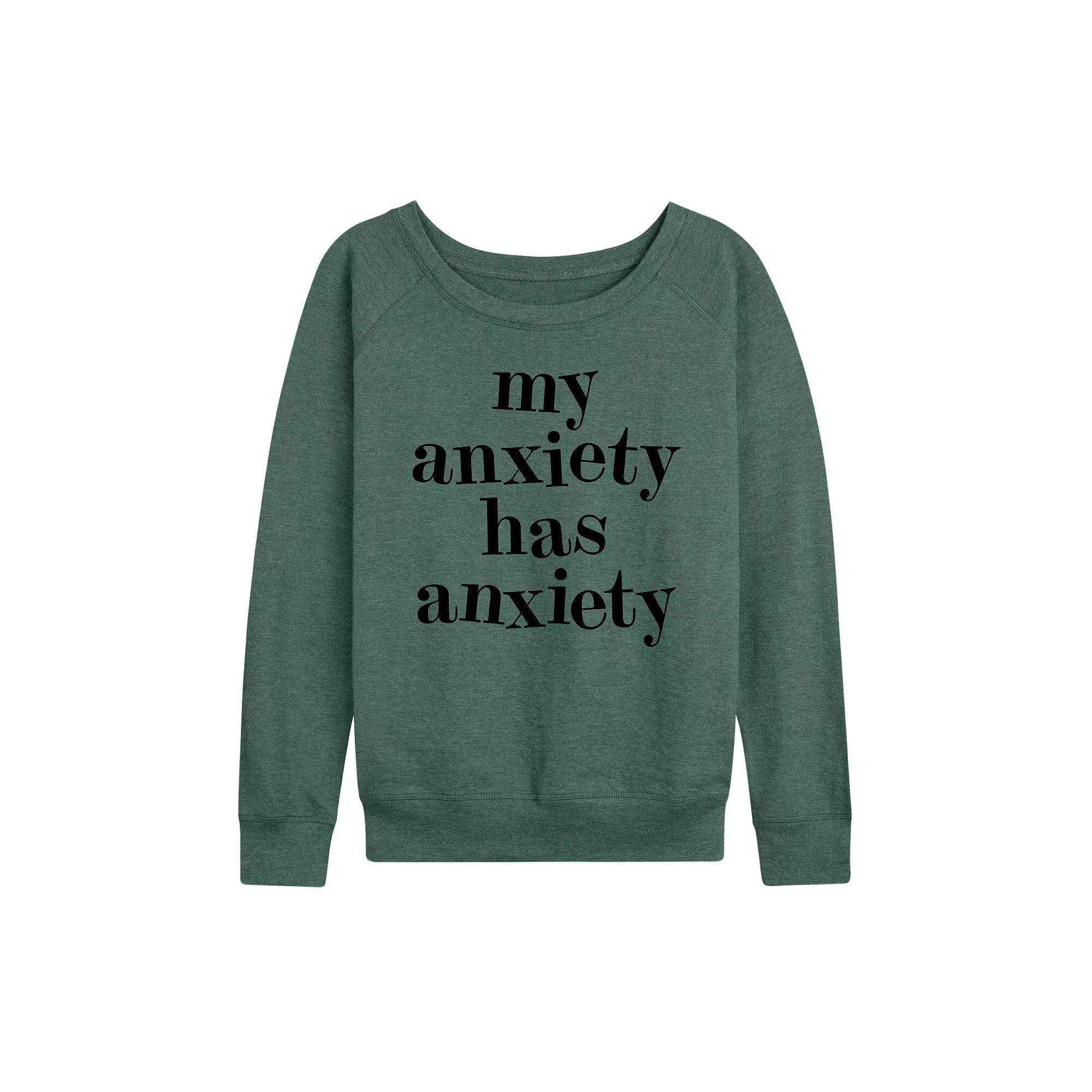 Women's My Anxiety Has Anxiety French Terry Long Sleeve Tee, Girl's,  Product Image