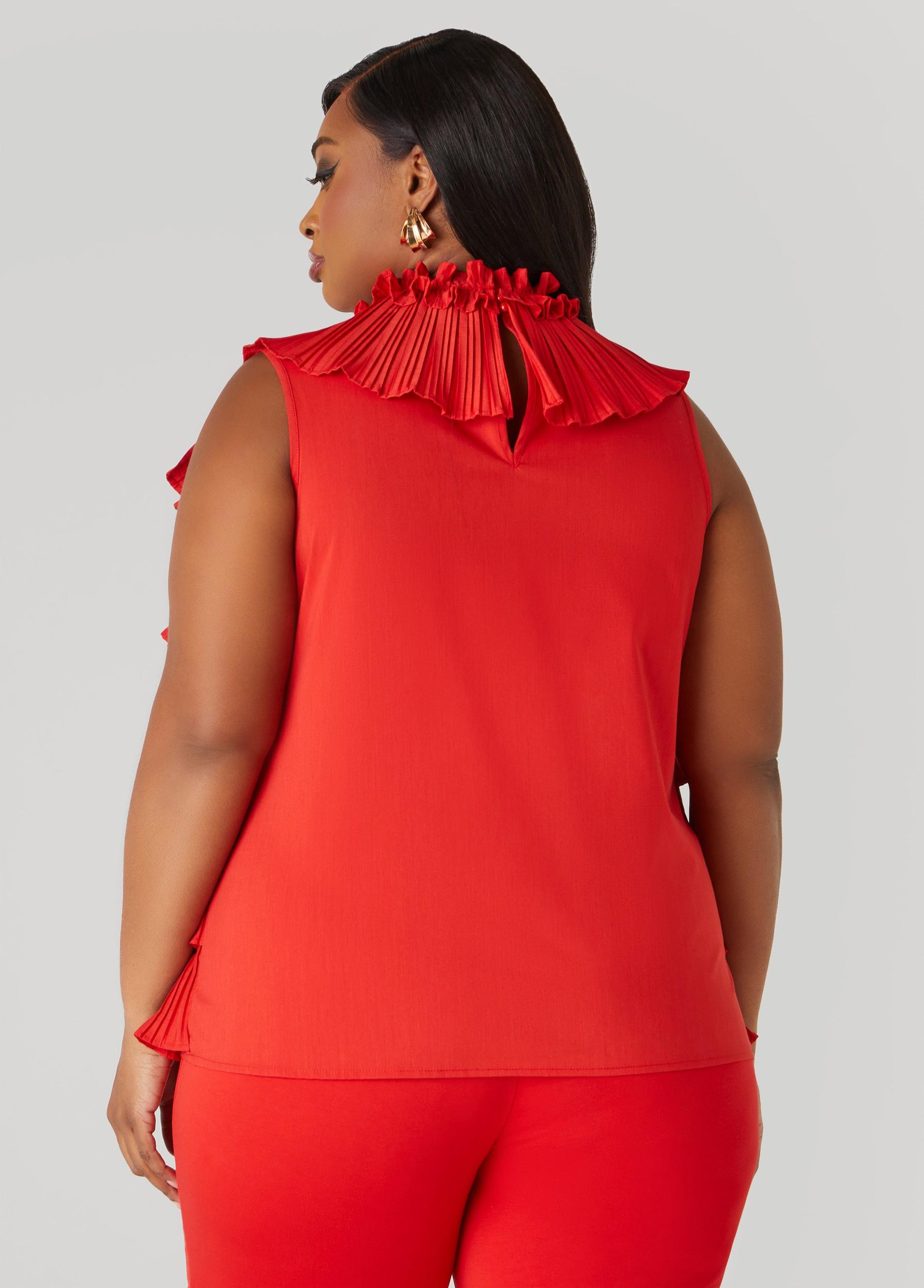 Plus Size Tiered Ruffled Blouse Ashley Stewart Product Image