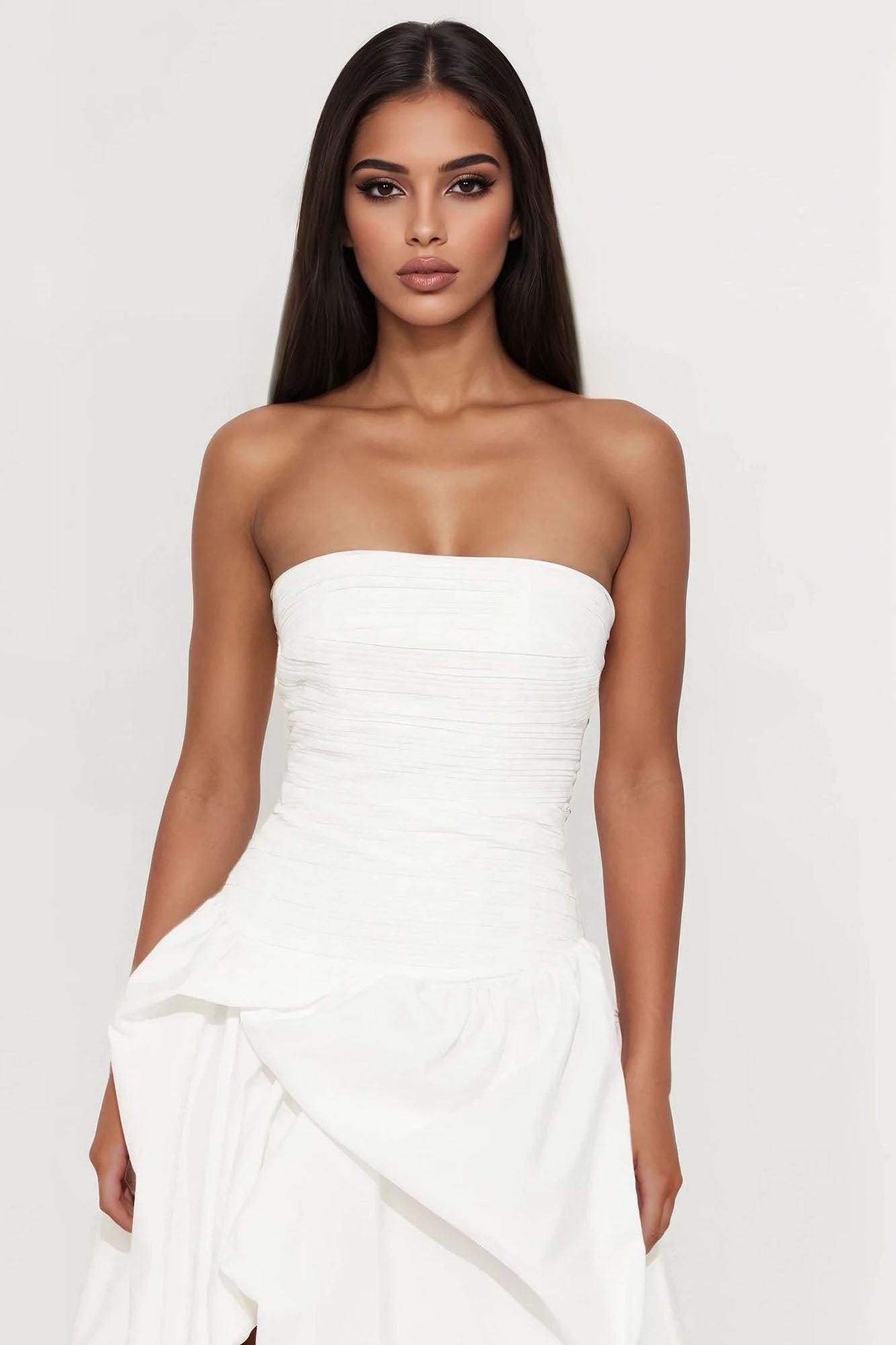 Skye Drop Waist Maxi Dress - White Female Product Image