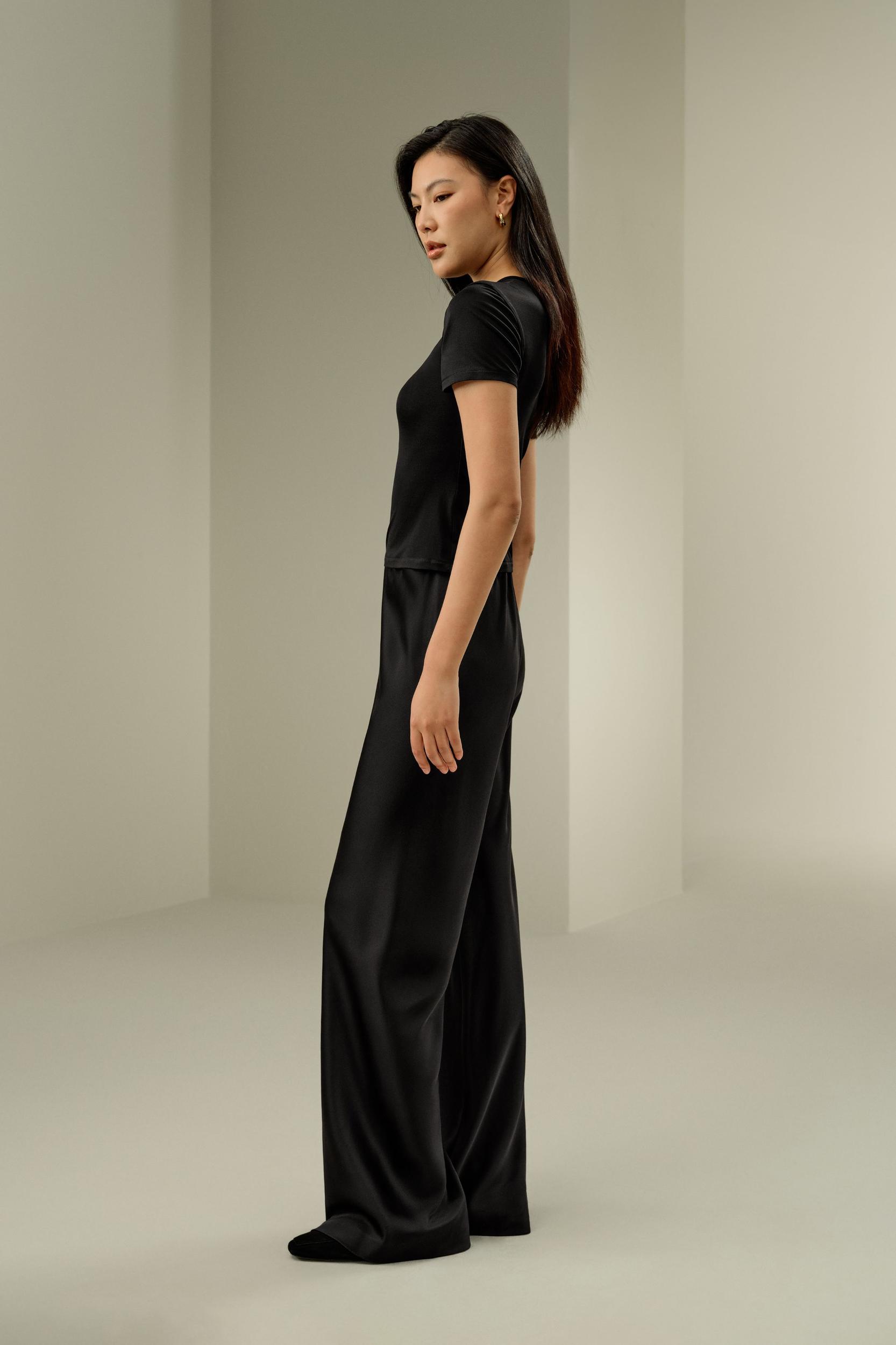 Slim Fitted Silk Jersey Tee Product Image