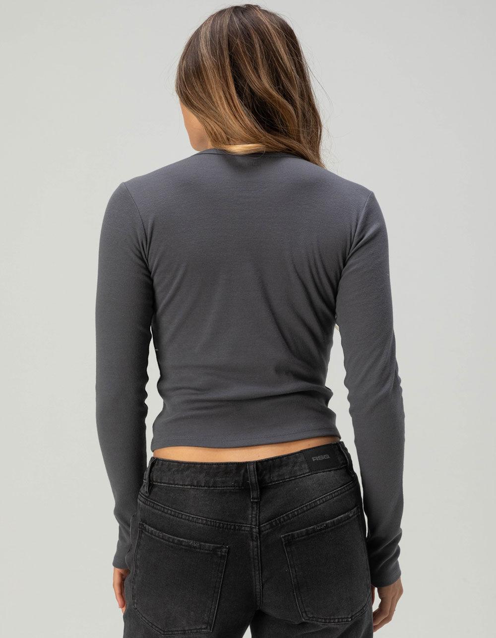 RSQ Womens Chaotic Baby Tee - GRAY Product Image