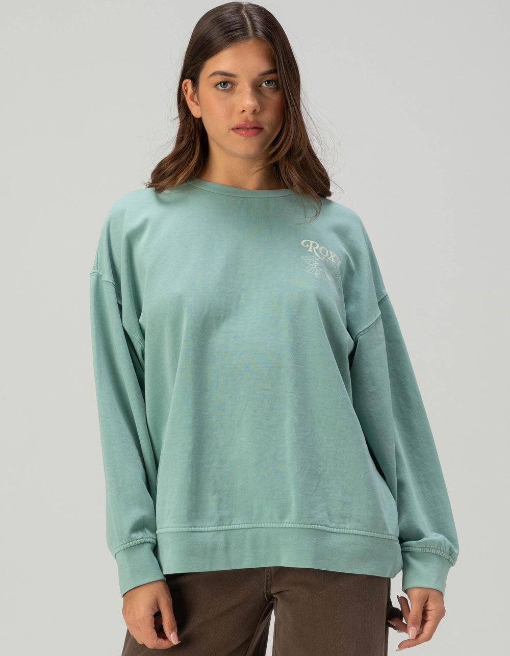 ROXY Coastal Motif Womens Crewneck Sweatshirt - BLUE Product Image