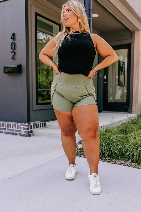 Strive For Greatness High Waist Shorts In Olive Product Image