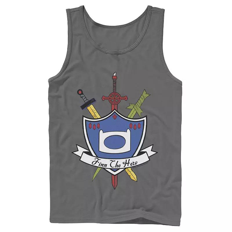 Men's Cartoon Network Adventure Time Finn the Hero Sword and Shield Banner Tank Top,  Product Image