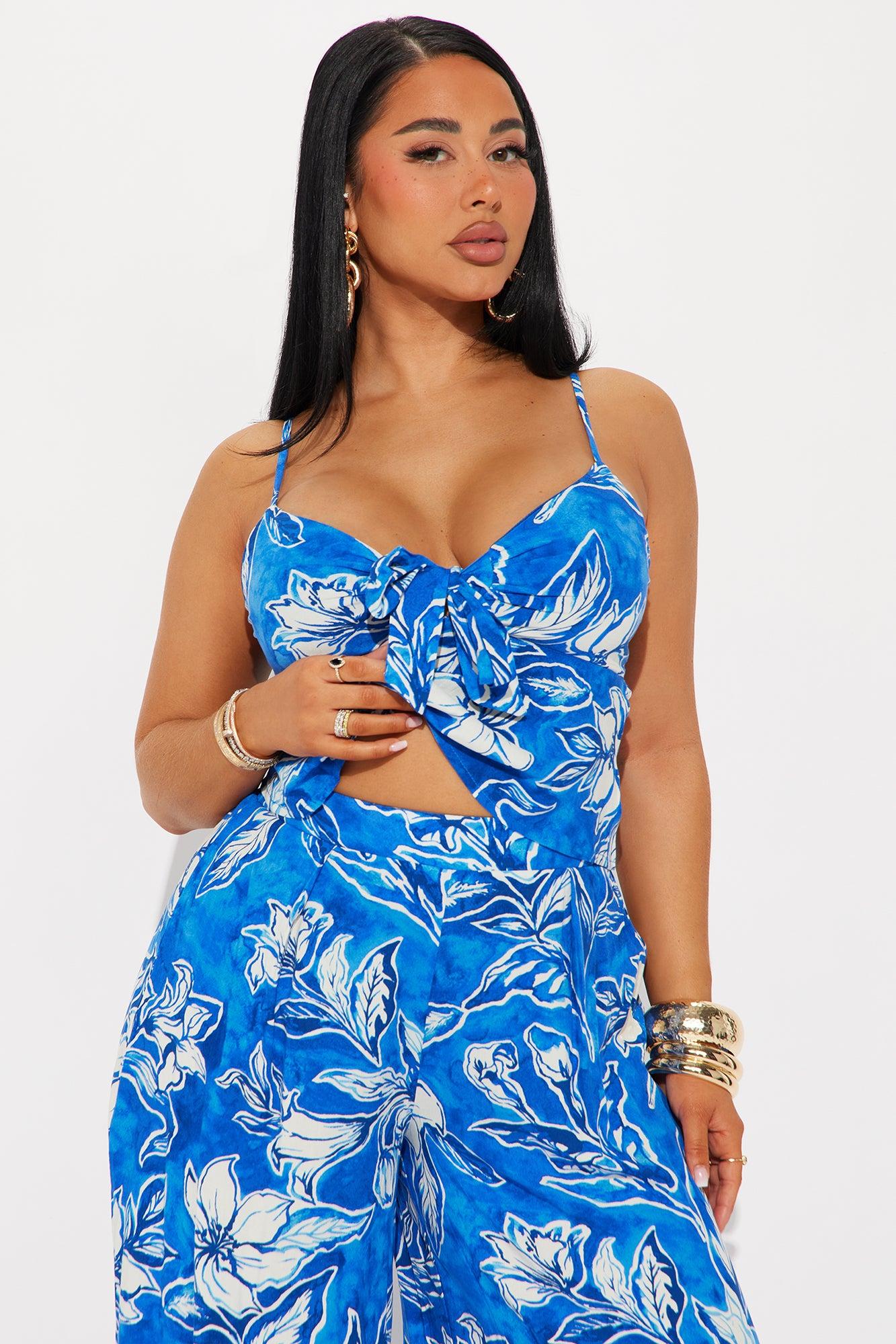 Island Escape Pant Set - Royal/combo Product Image