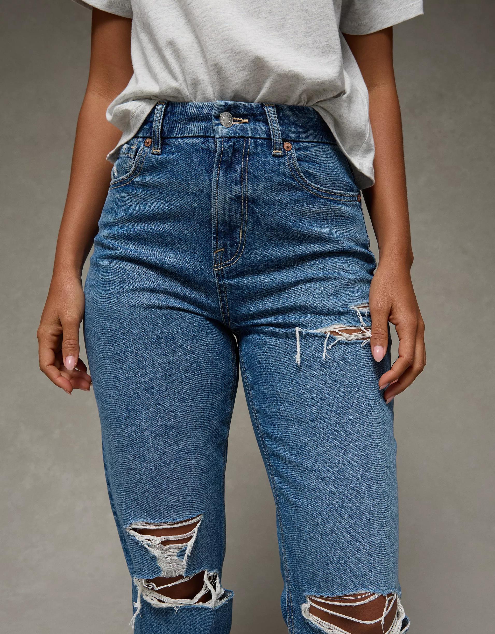 AE Strigid Curvy Ripped Mom Jean Product Image