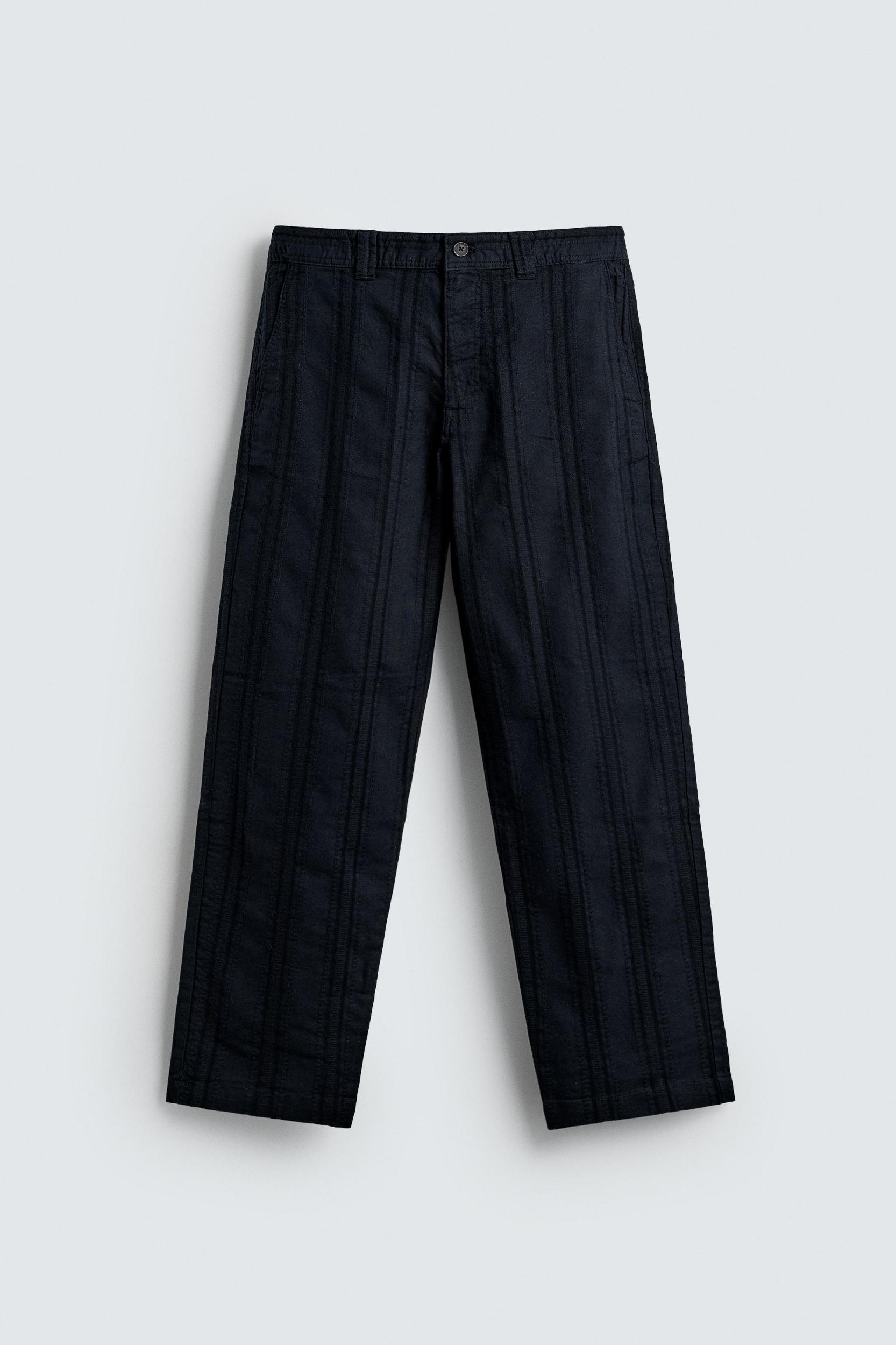 JACQUARD STRIPED PANTS Product Image
