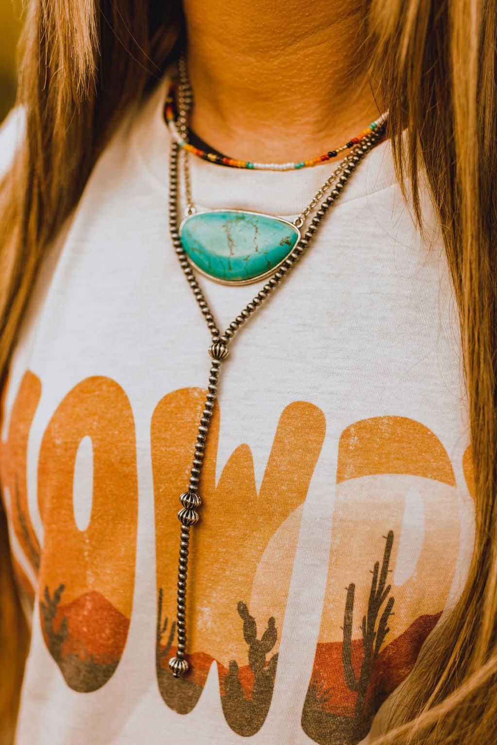 Turquoise Chunk Stone Necklace Product Image
