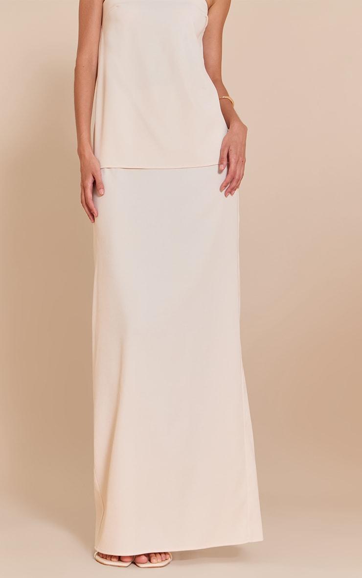  Cream Woven Maxi Skirt Product Image