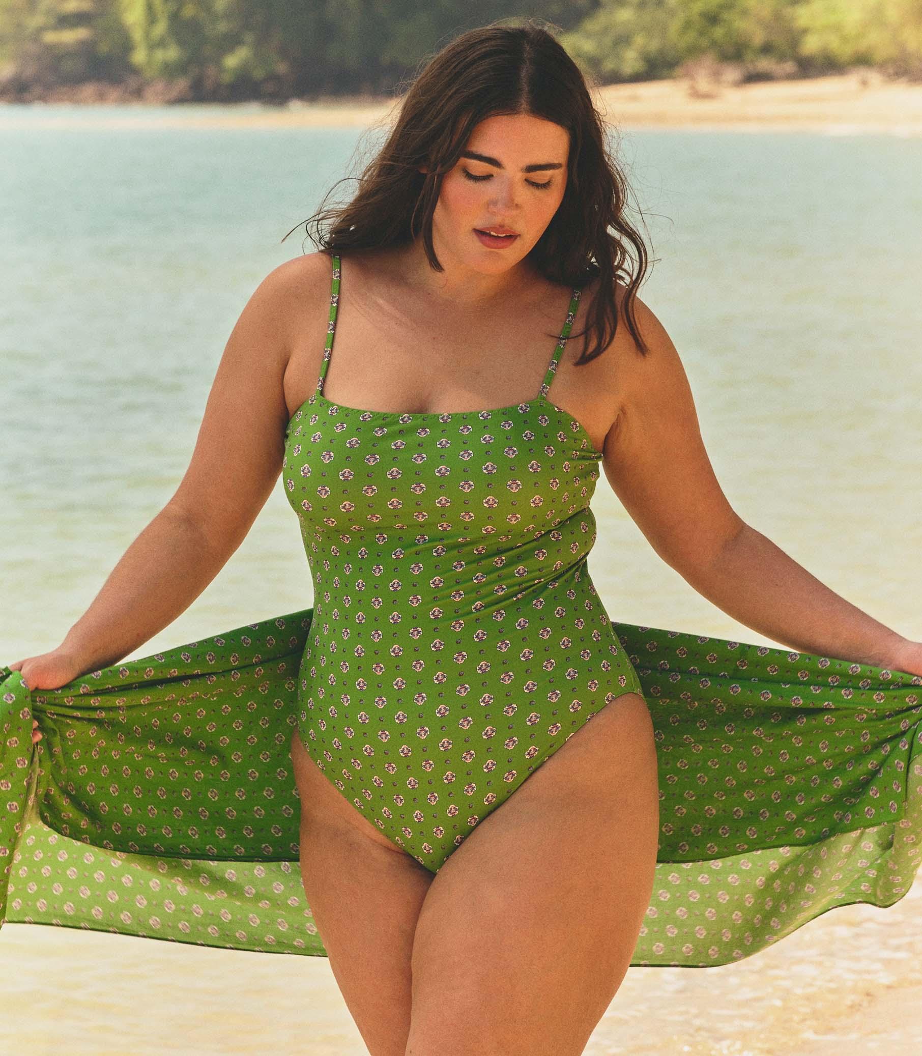 MARBELLA MAILLOT -- VERT CADIZ FOULARD Product Image