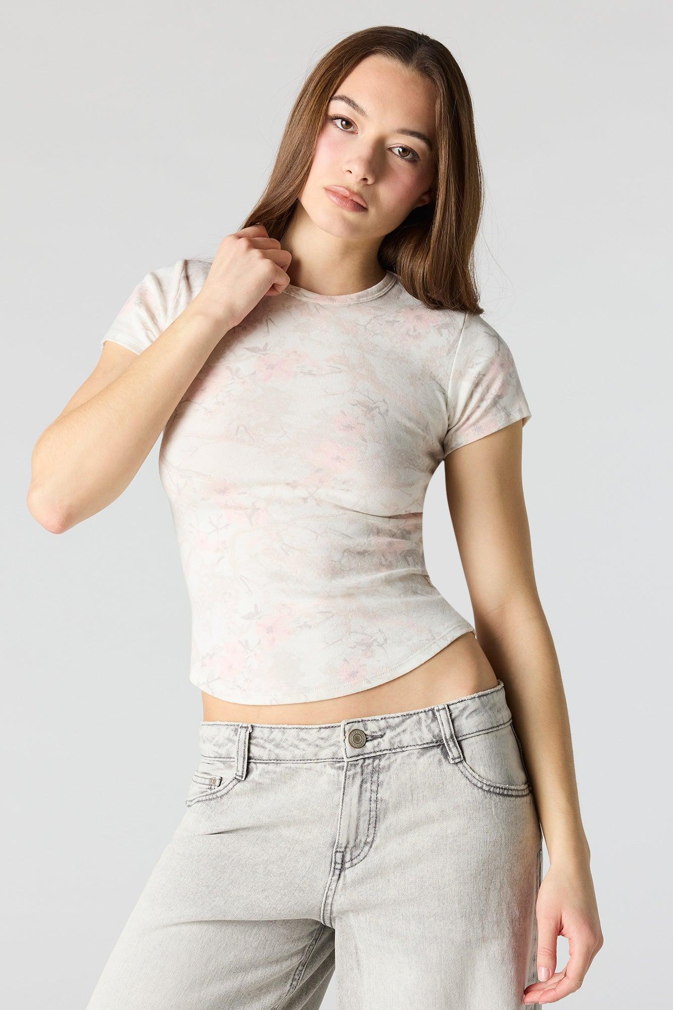Curved Hem T-Shirt Female Product Image
