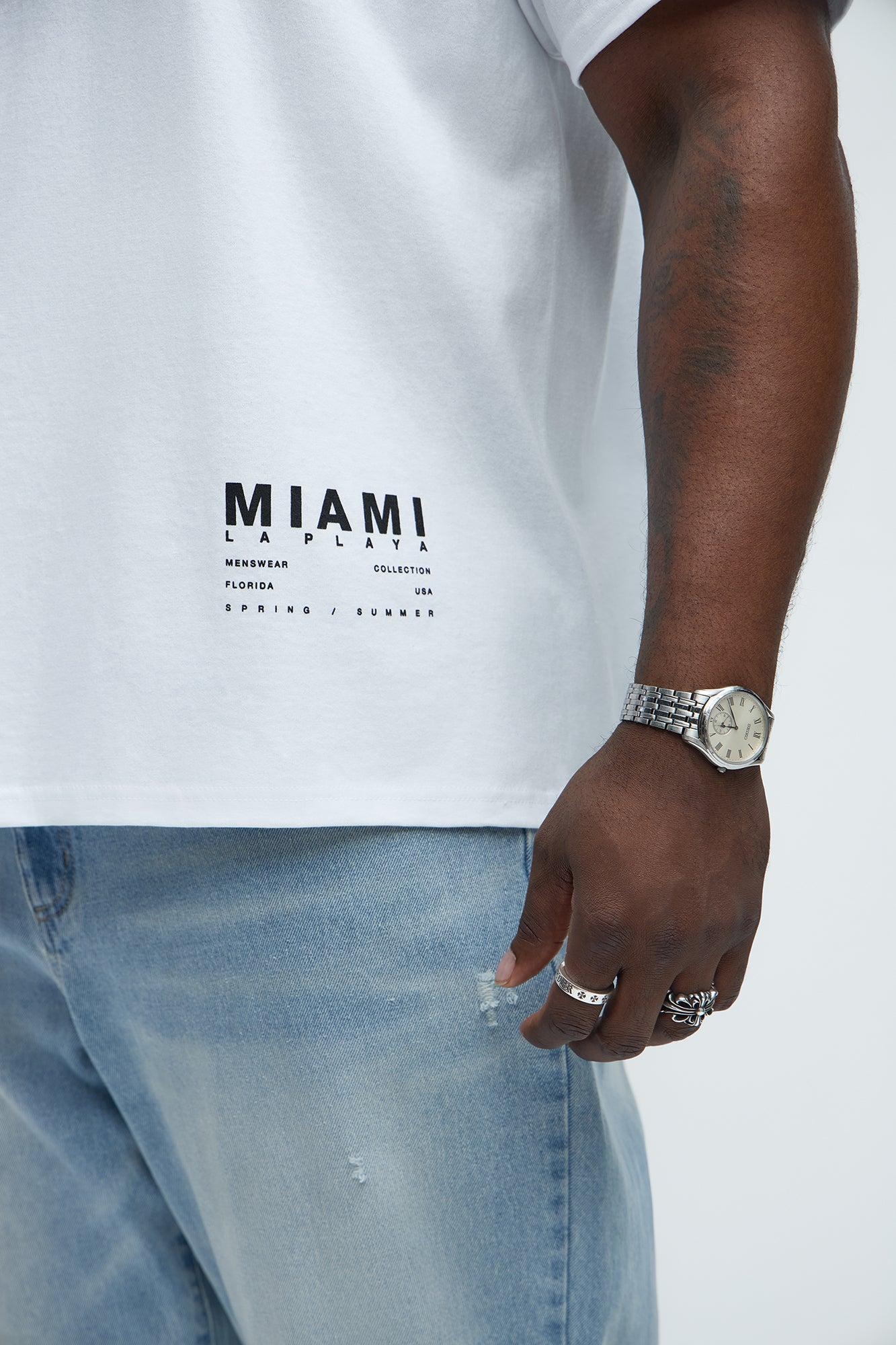 Miami La Playa Collection Short Sleeve Tee - White Product Image