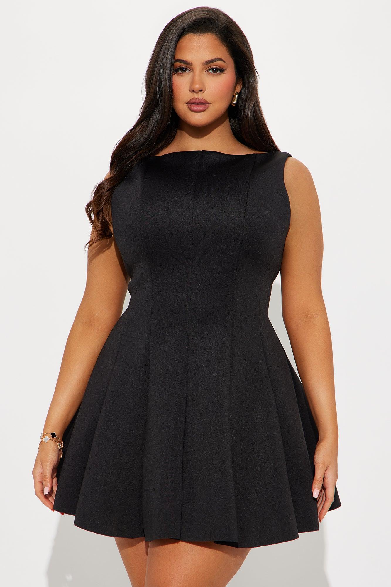 Sweet Sunday Pleated Mini Dress - Black Product Image