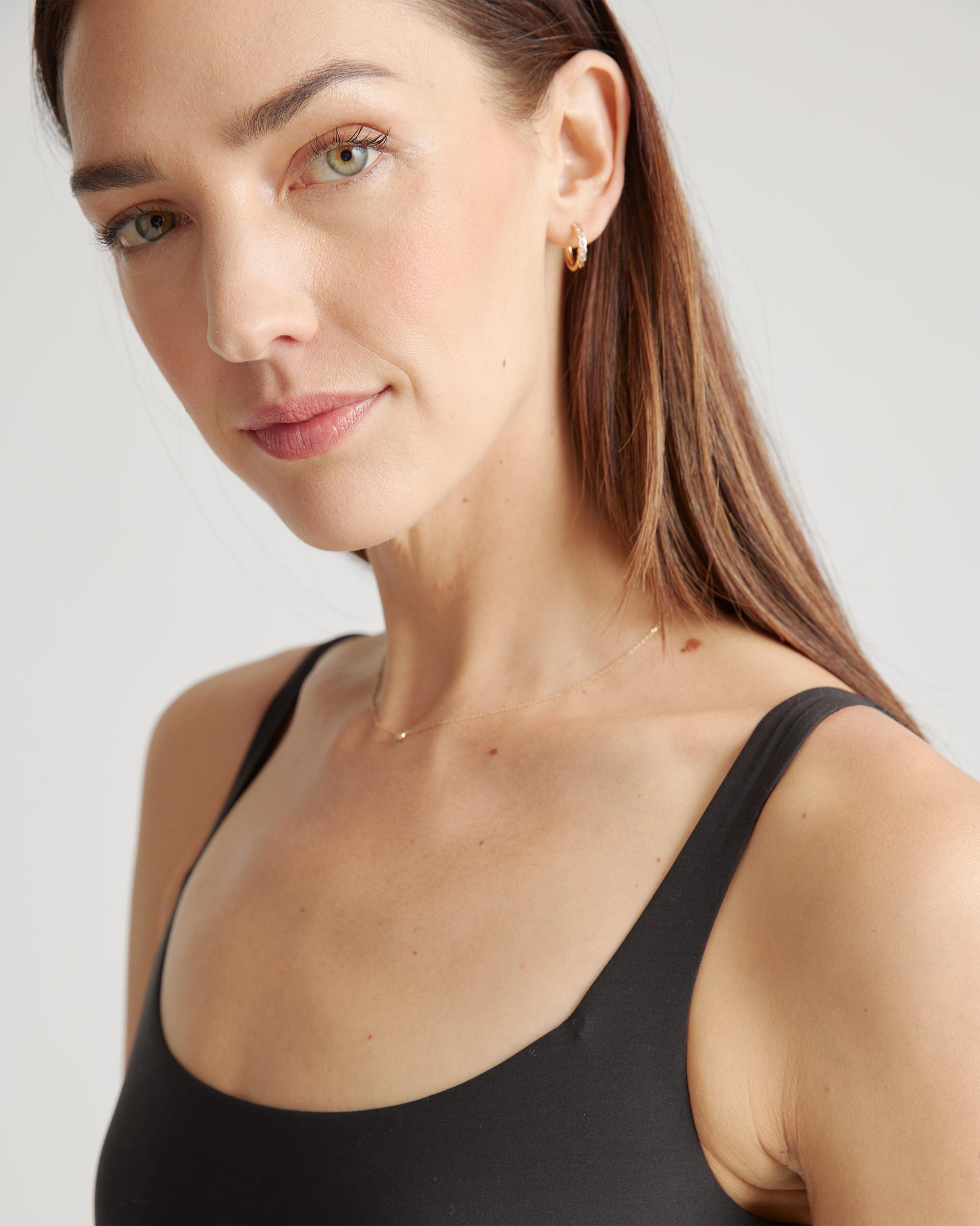 Quince | Women's Second Skin Square Neck Tank Top Bodysuit Nylon/Spandex Product Image